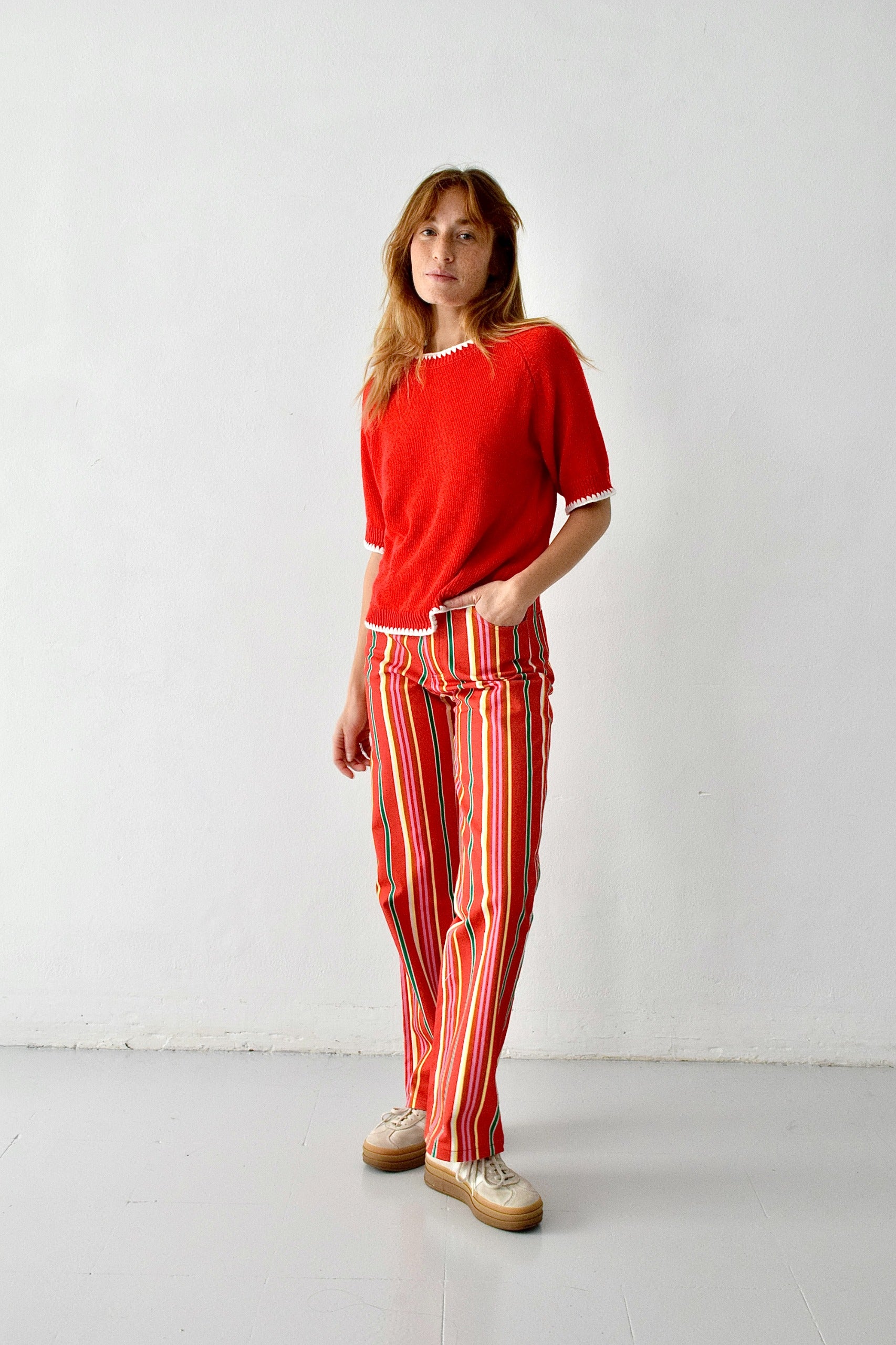 Jeans Inés Rayas Rojo