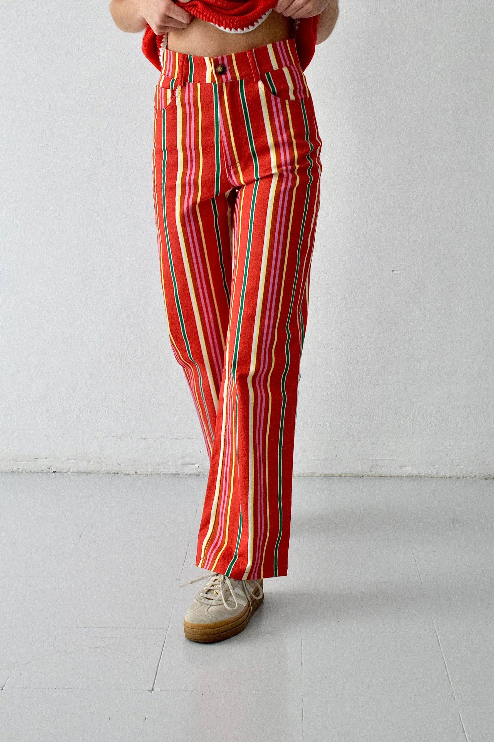 Jeans Inés Rayas Rojo