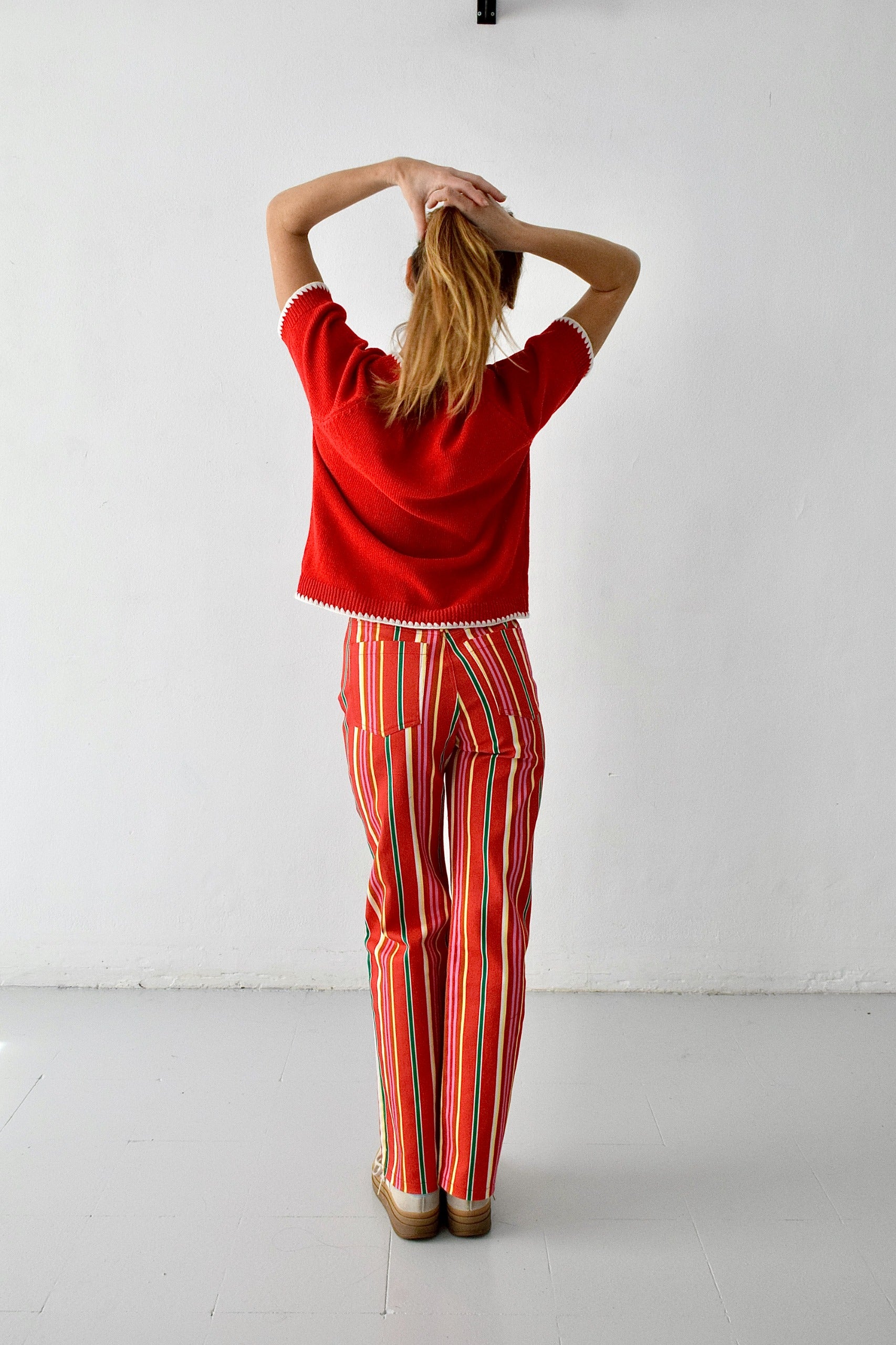 Jeans Inés Rayas Rojo