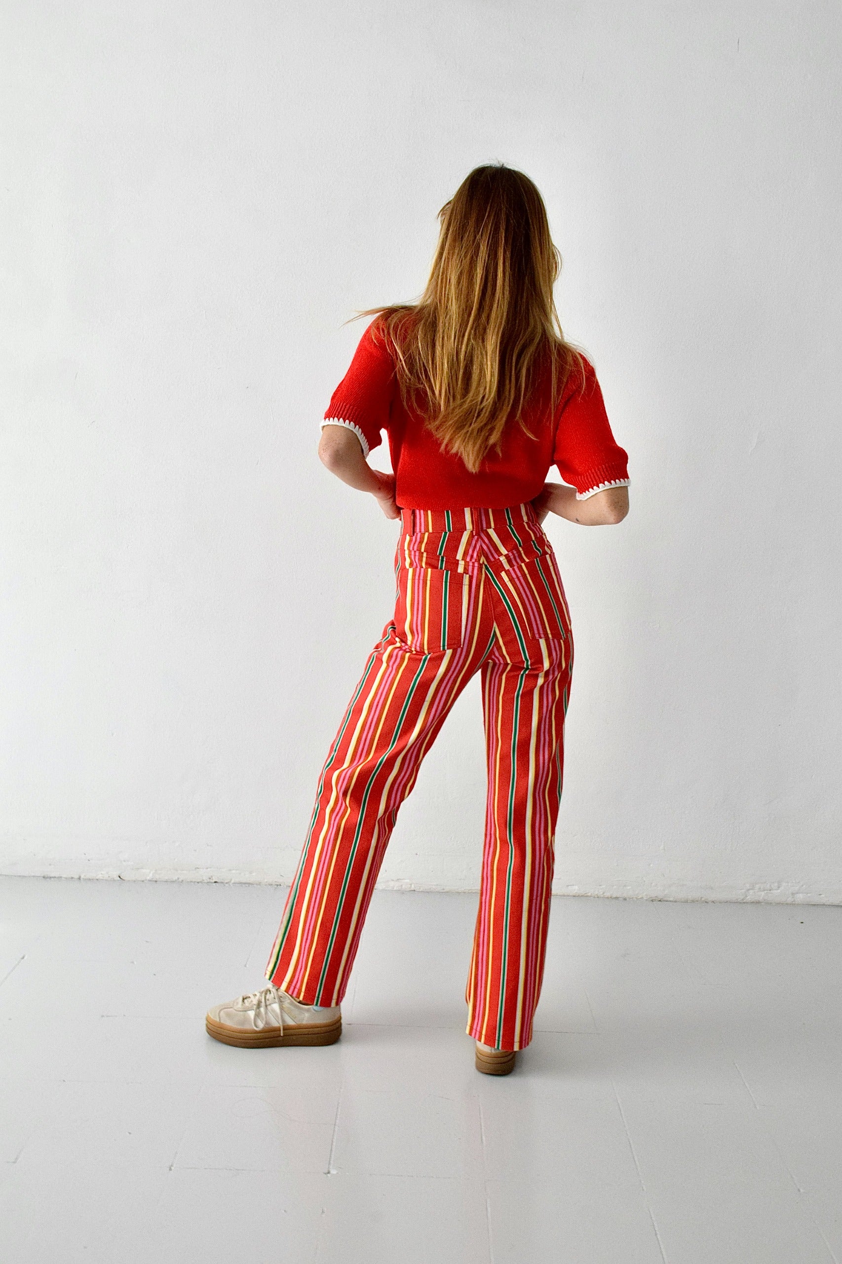 Jeans Inés Rayas Rojo