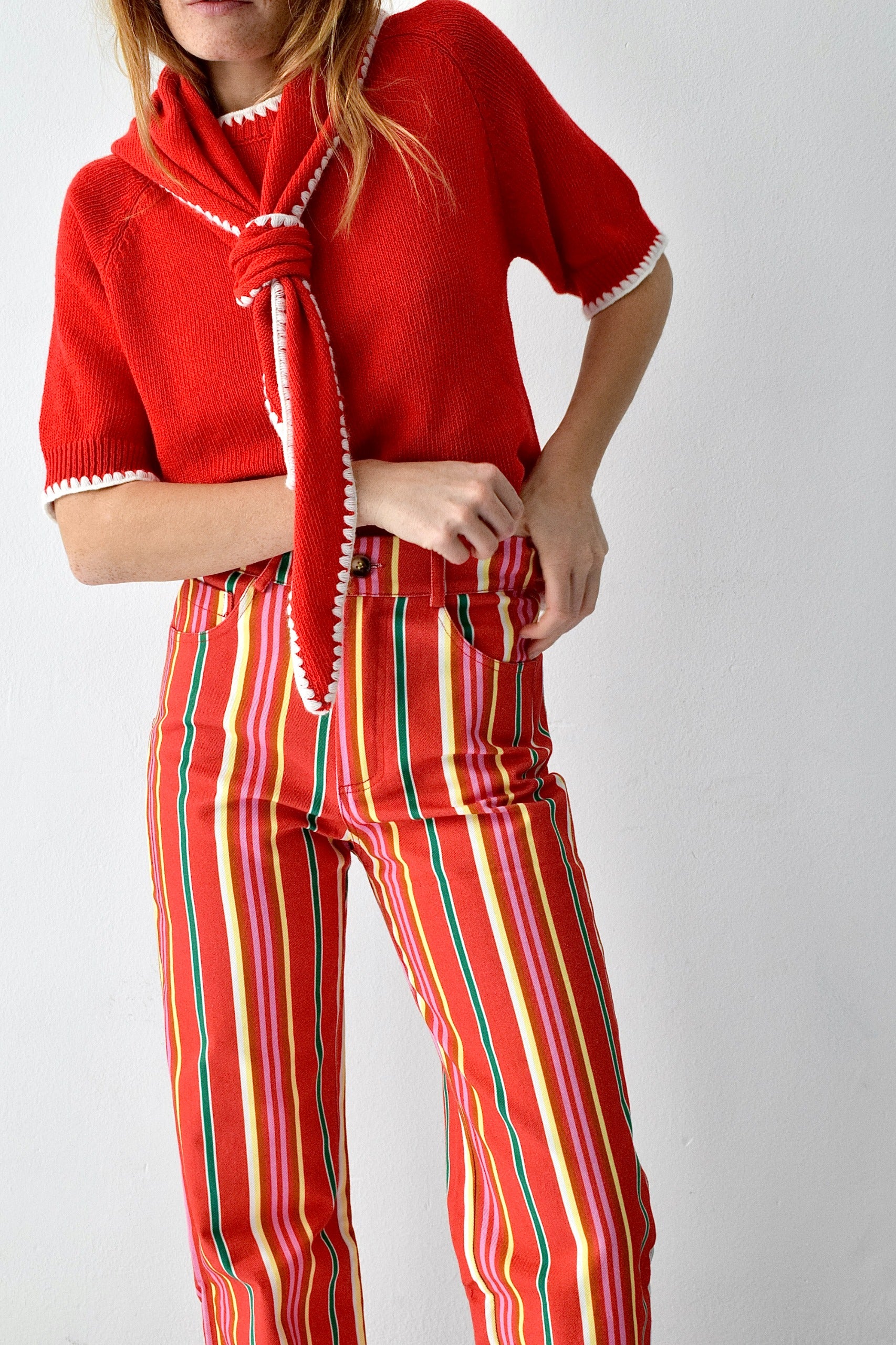 Jeans Inés Rayas Rojo