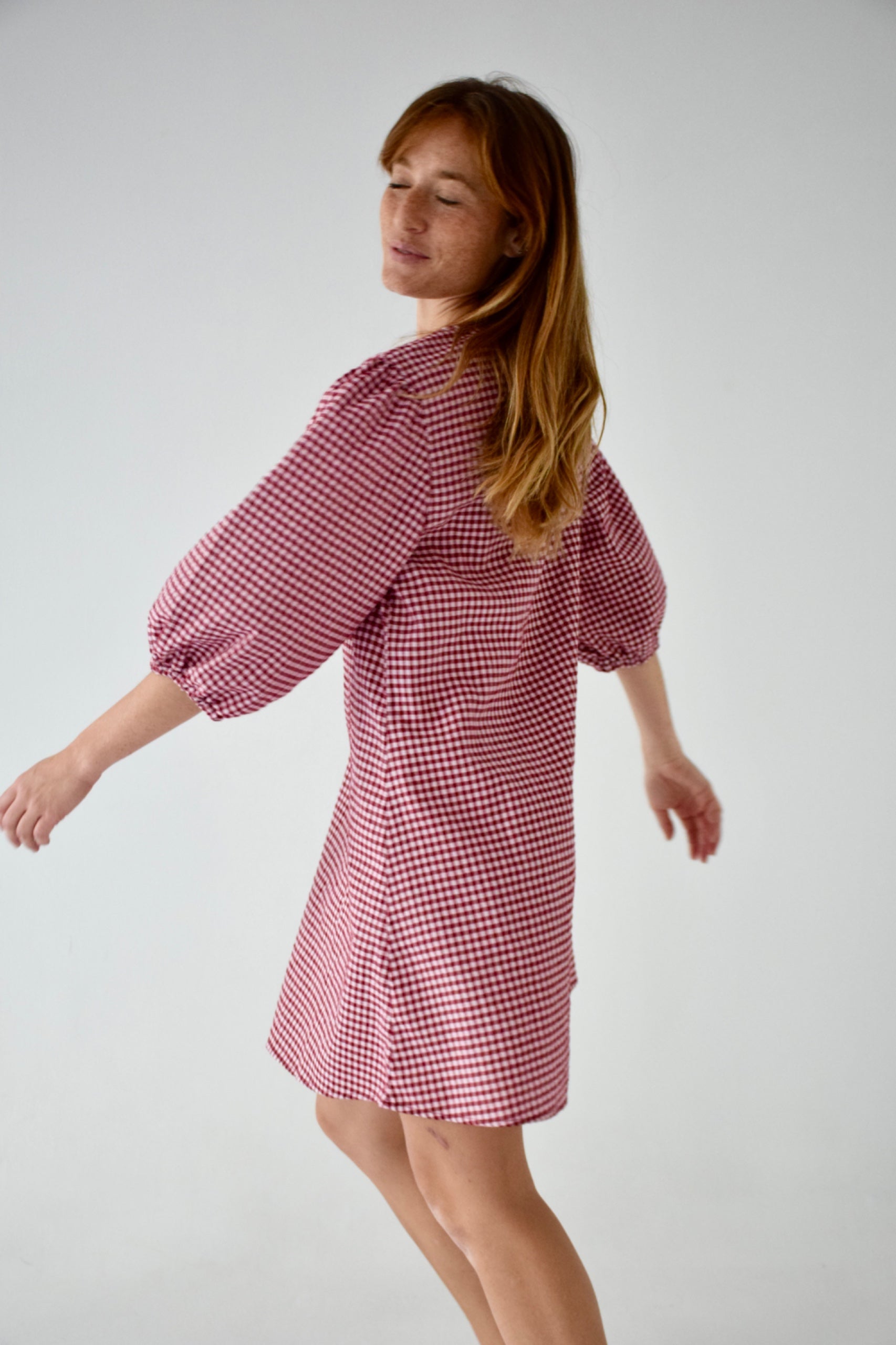 Mirela Burgundy Dress