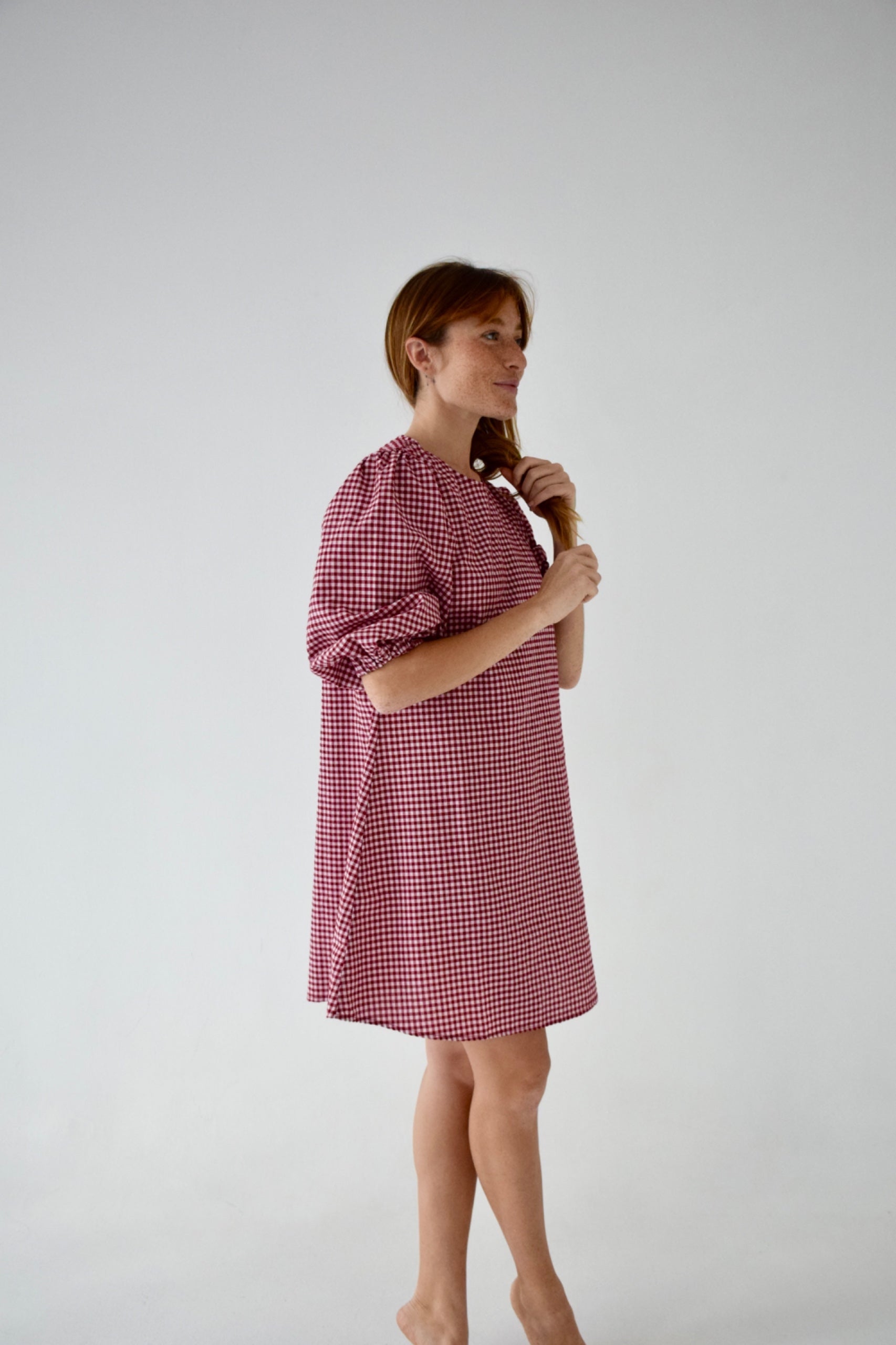 Mirela Burgundy Dress