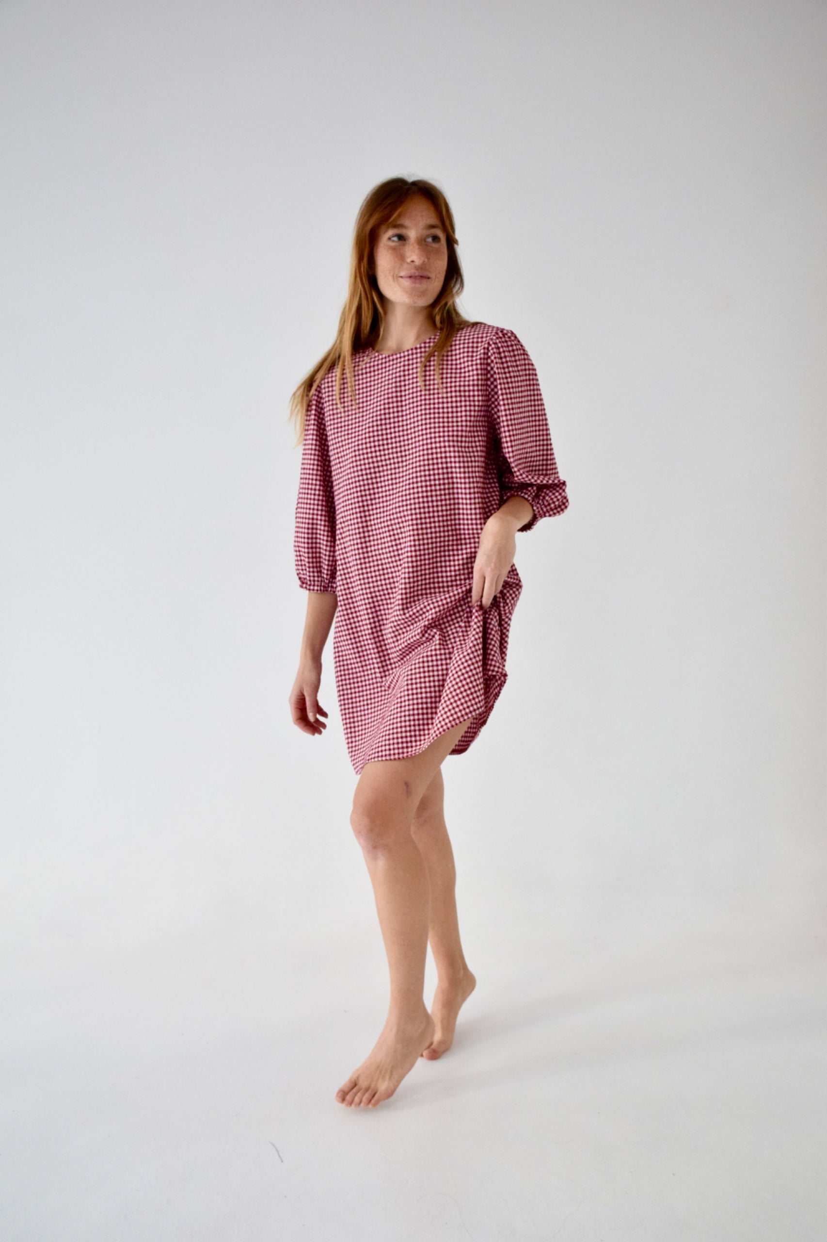 Mirela Burgundy Dress