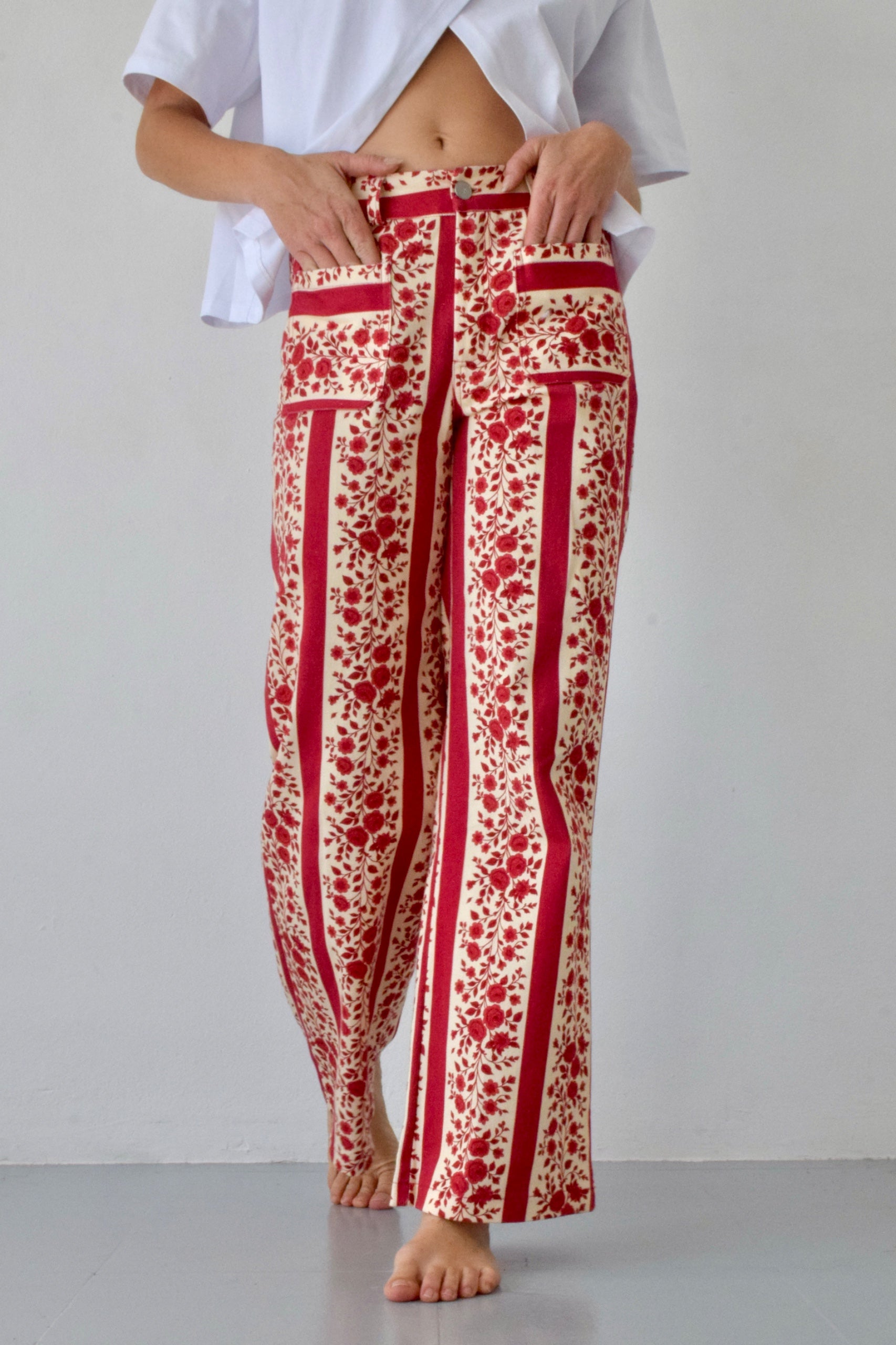 Jeans Valeria Flores Rojo