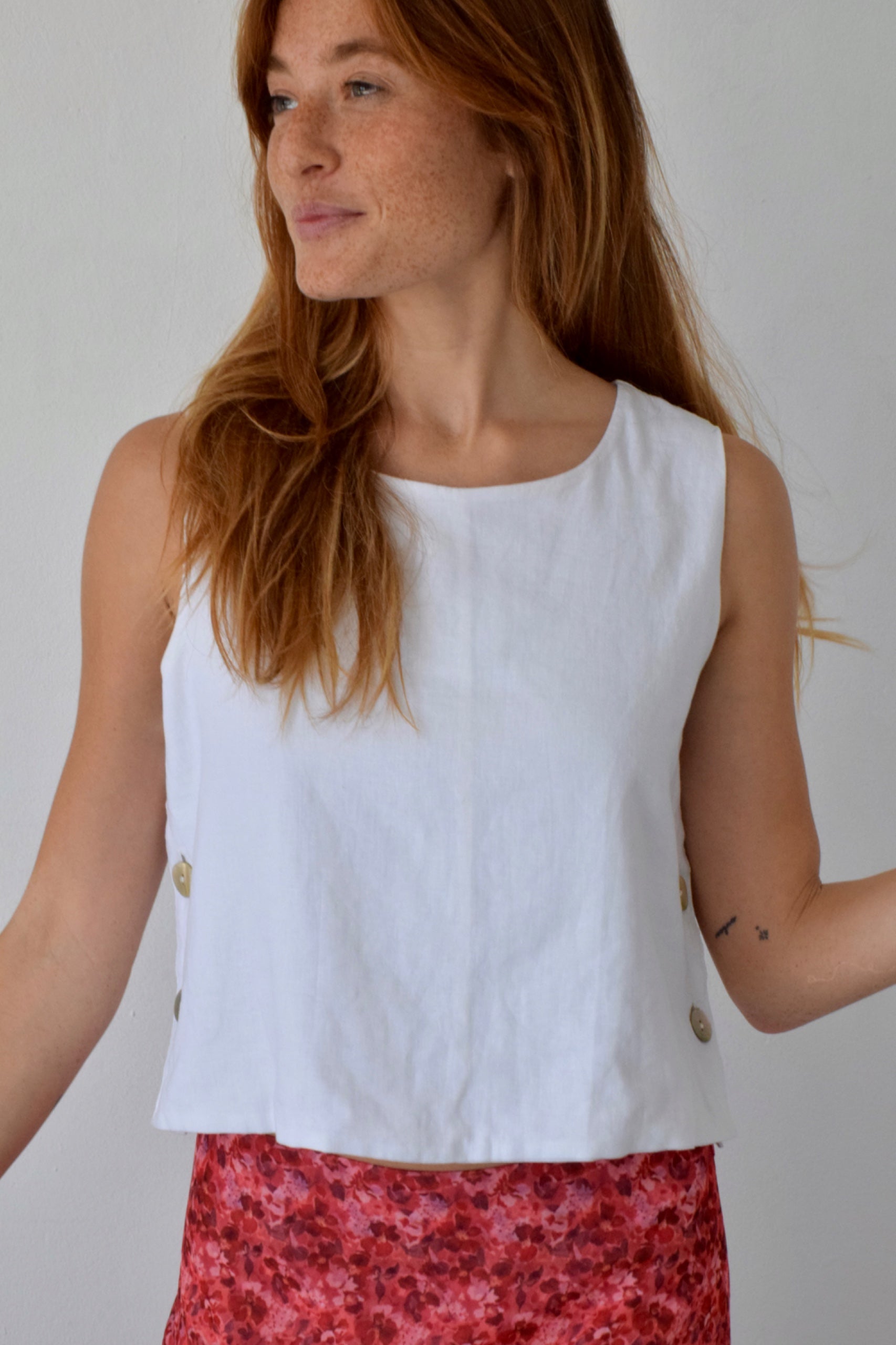 Top Claudia Blanco Lino