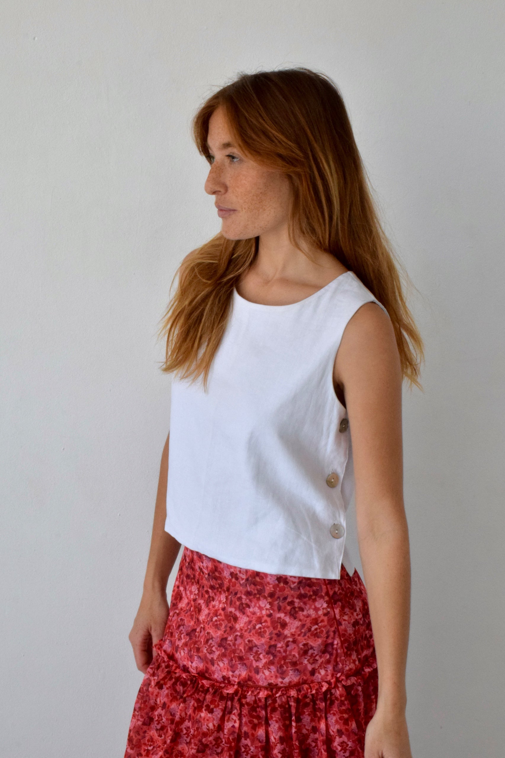 Top Claudia Blanco Lino