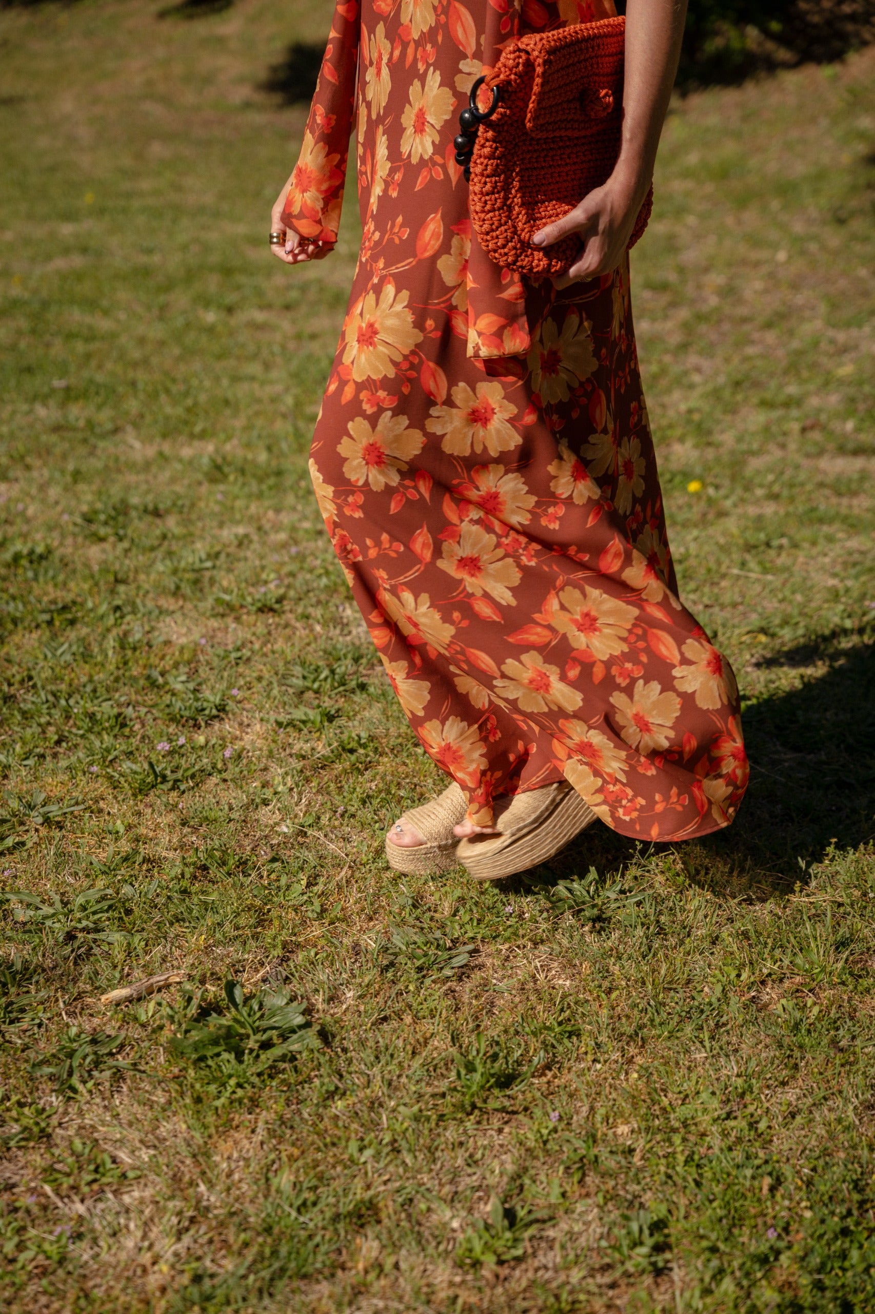 Brown Sara Flowers Dress