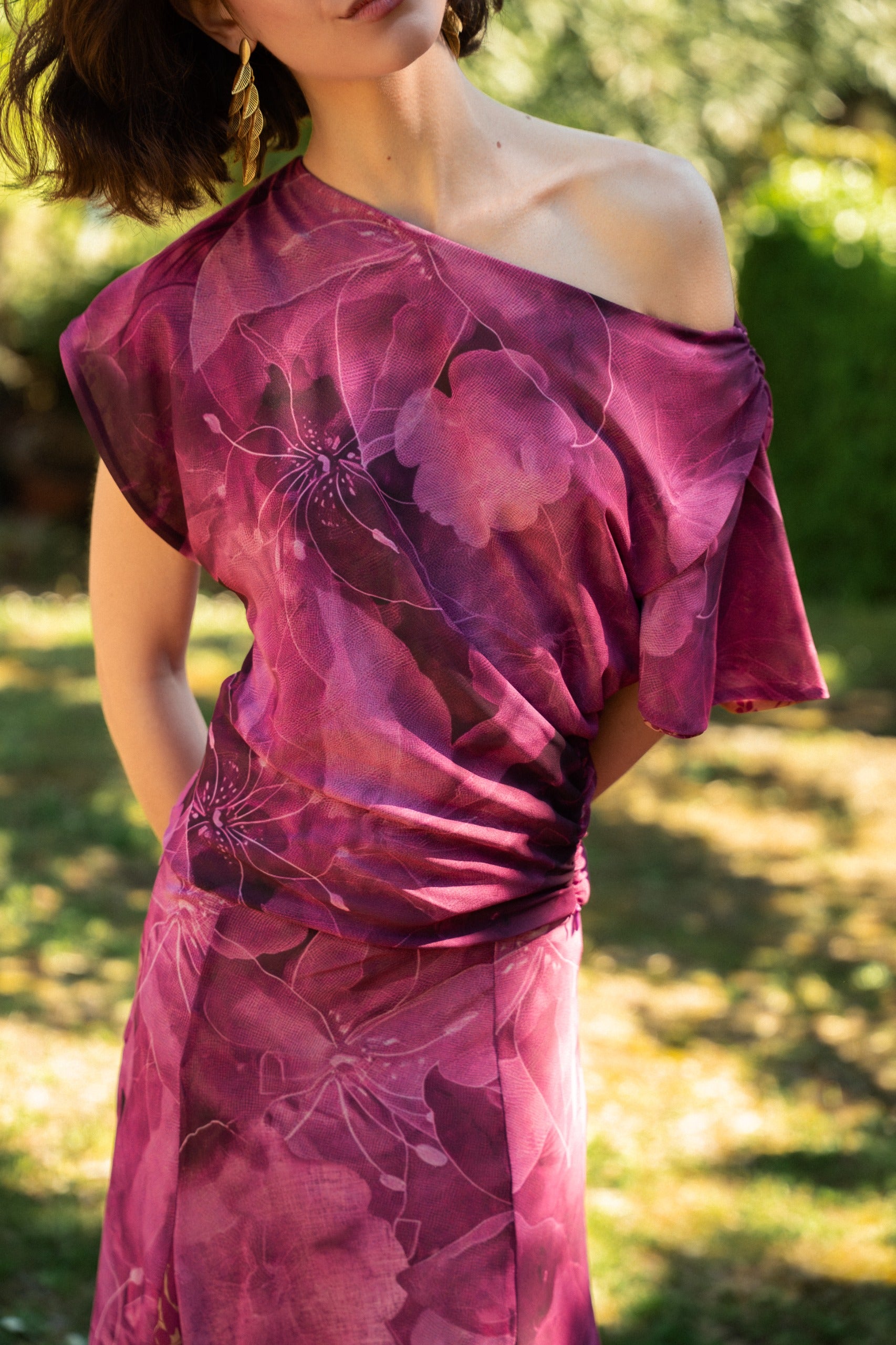 Top Jimena Buganvilla y Ocre Reversible