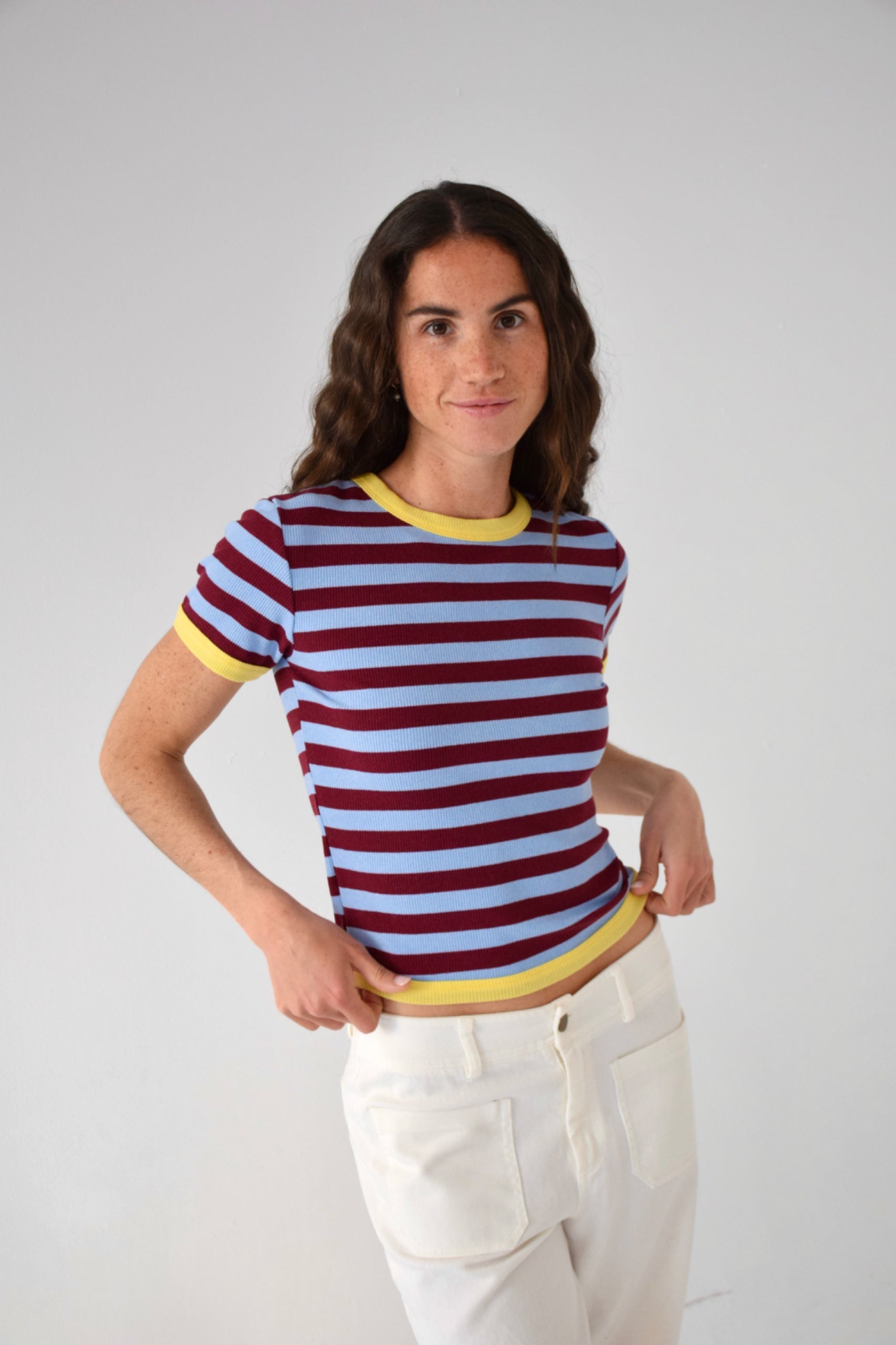 Tiara Top Burgundy and Celeste