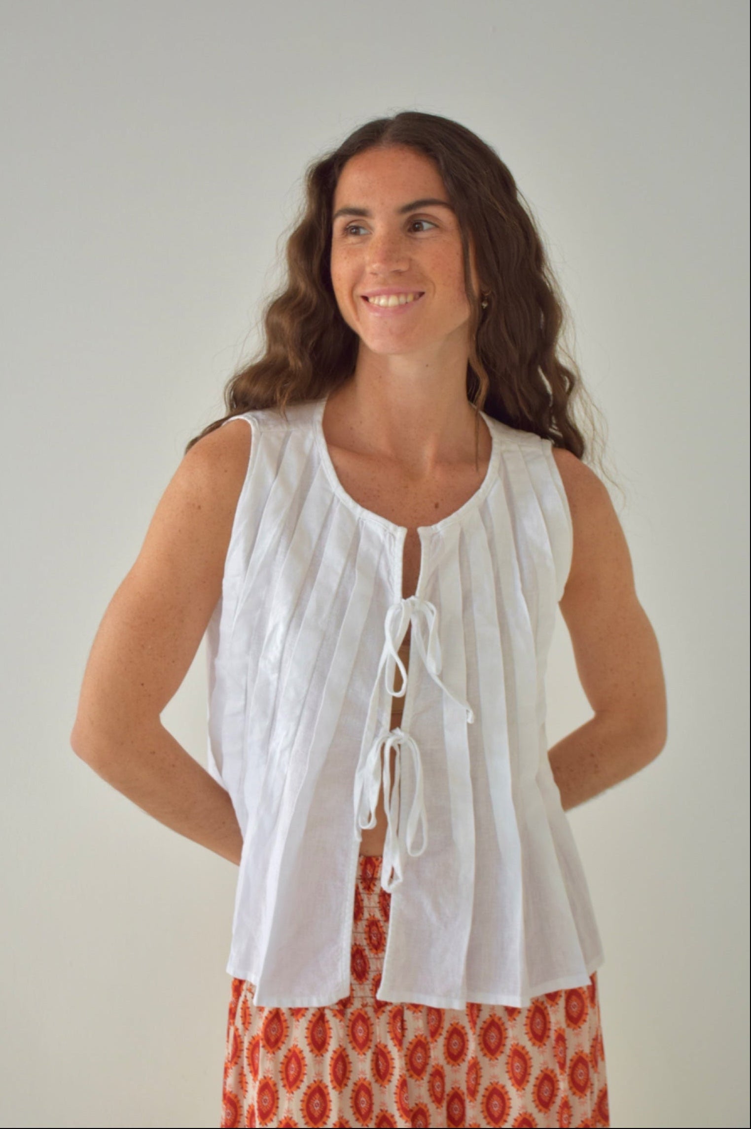 Gigi White Linen Top