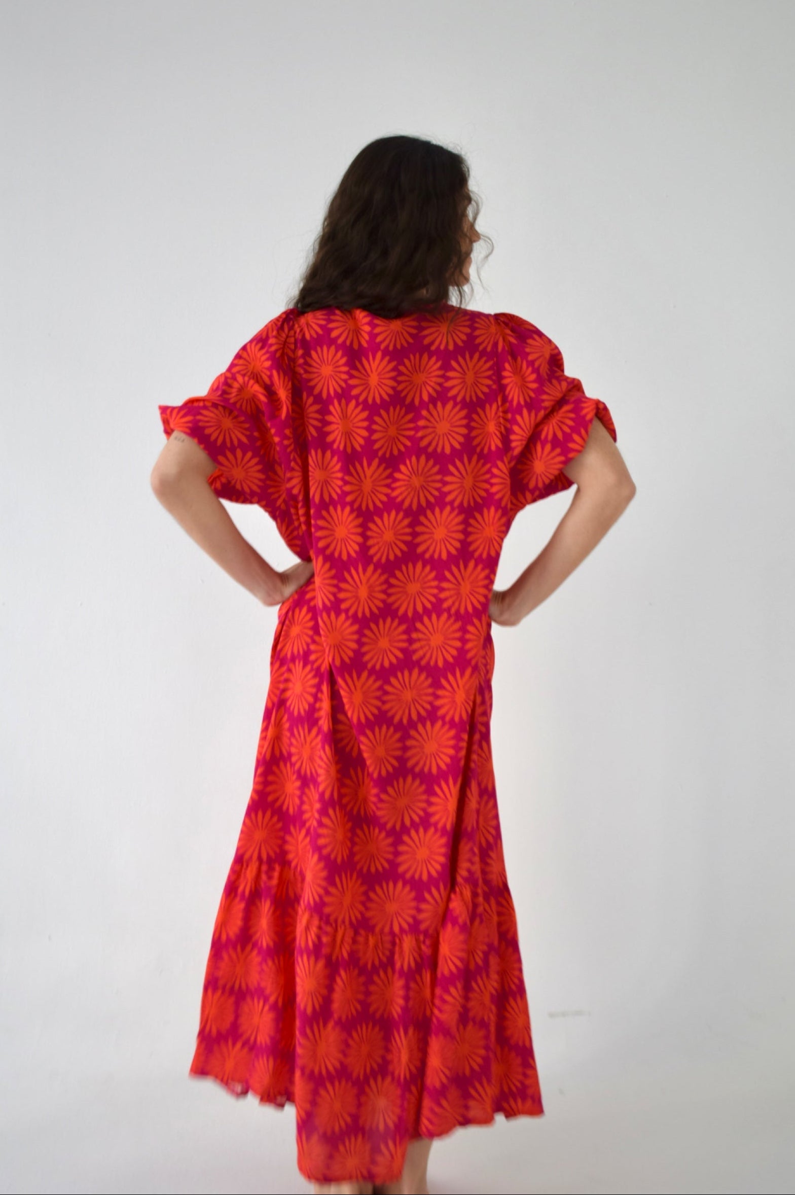 Vestido Mica Flores Rosa
