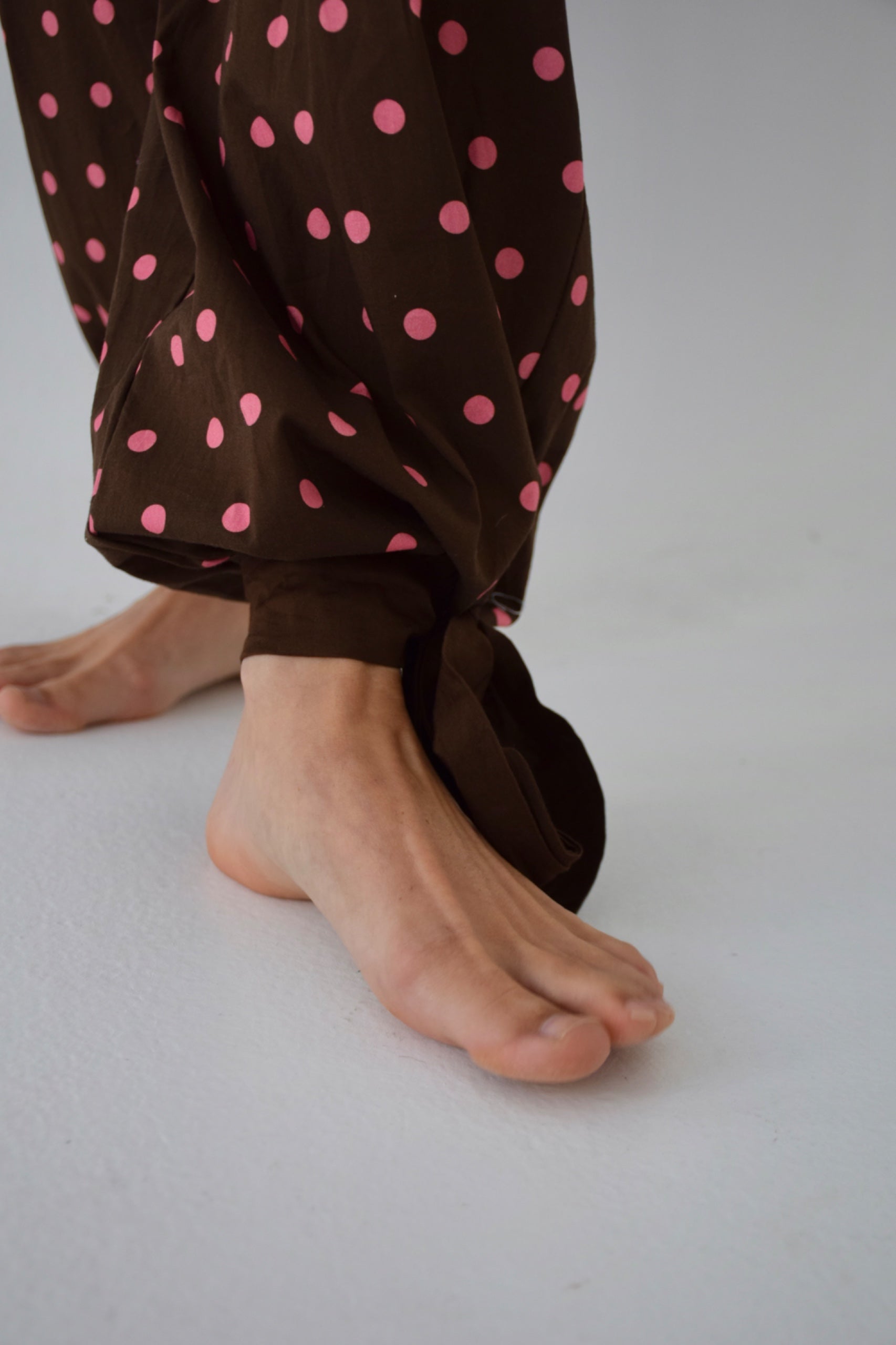 Pantalón Lia Topos Marrón y Rosa