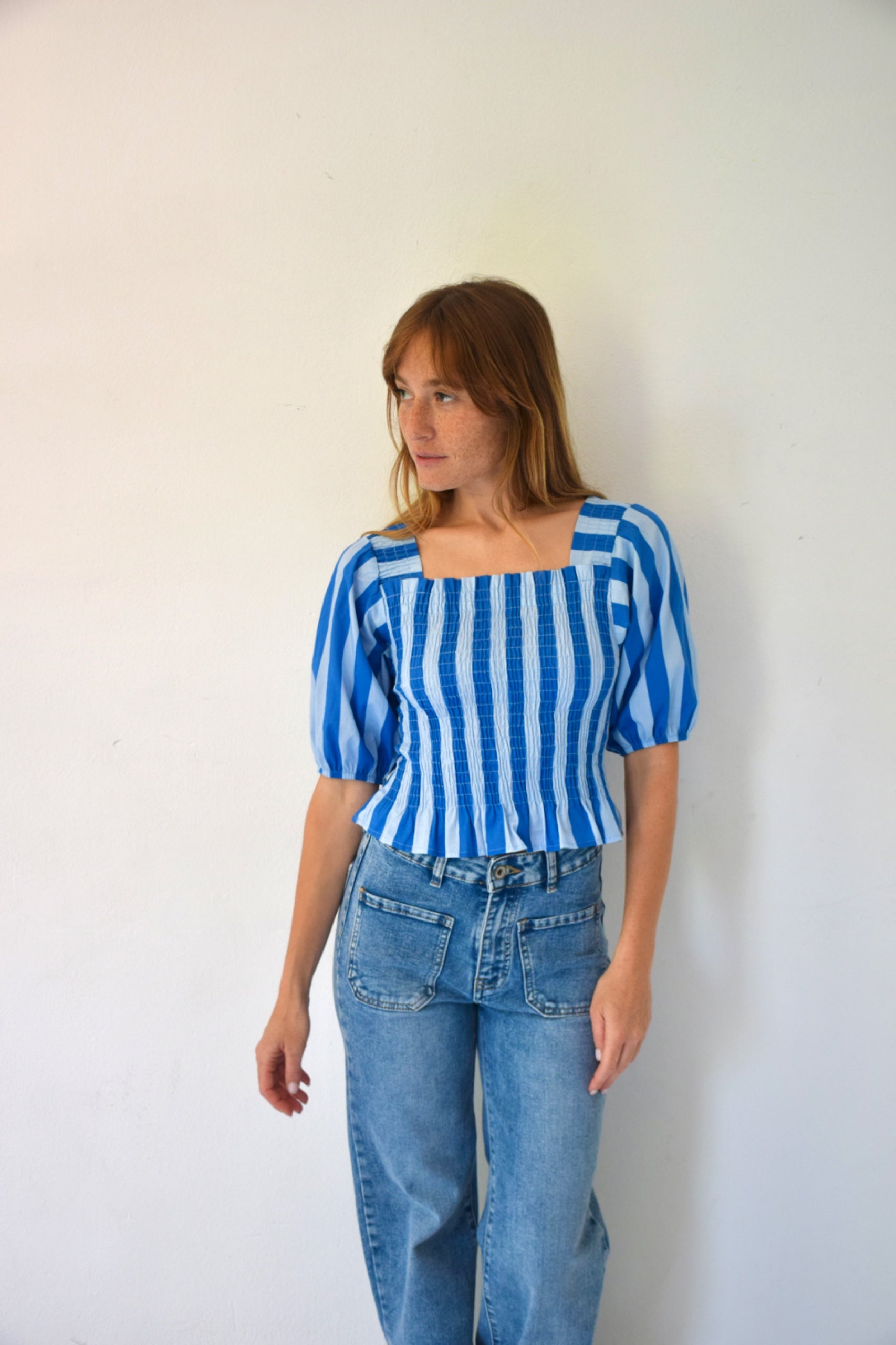 Blue Striped Beth Top