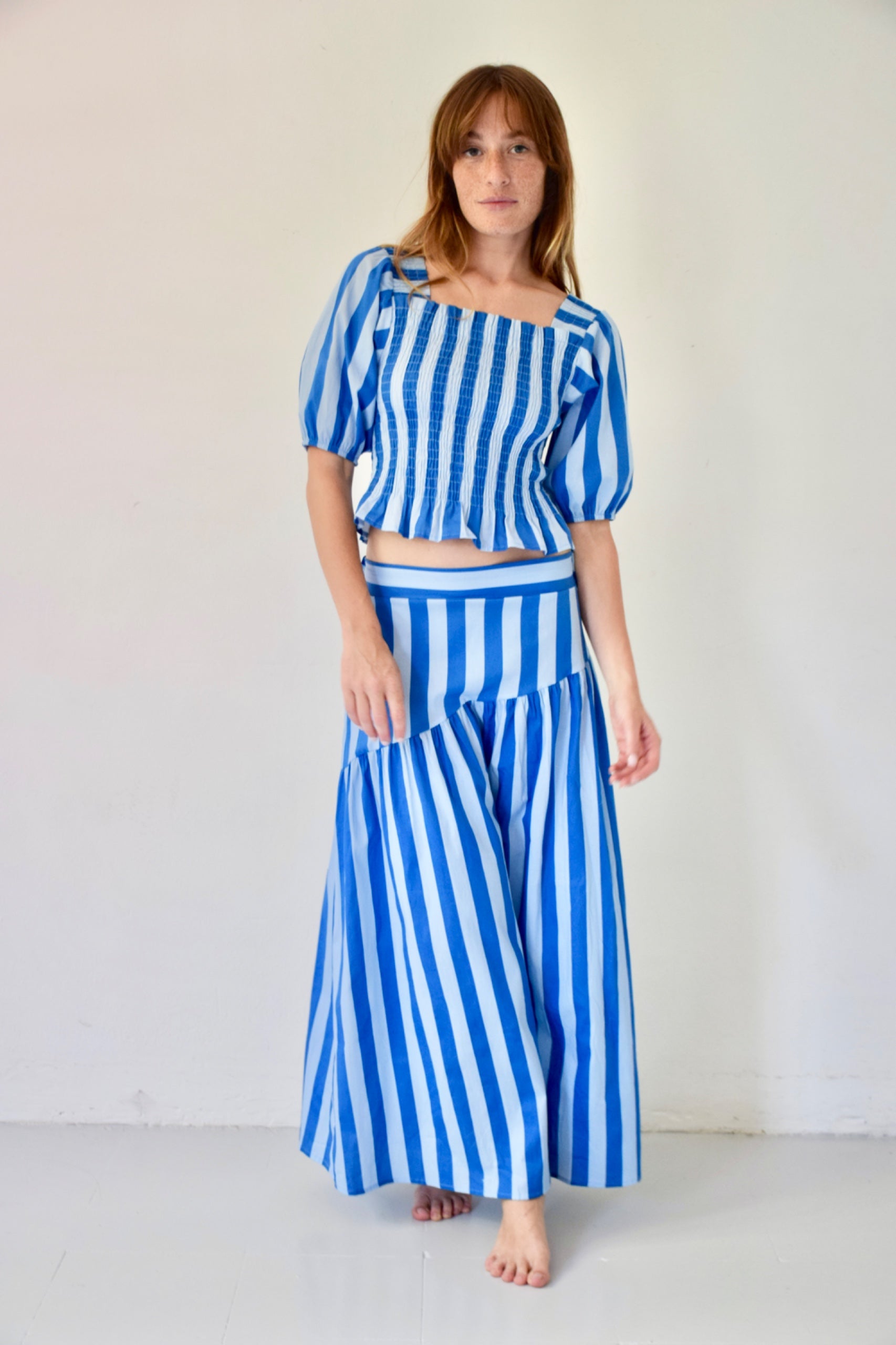 Beth Blue Striped Skirt