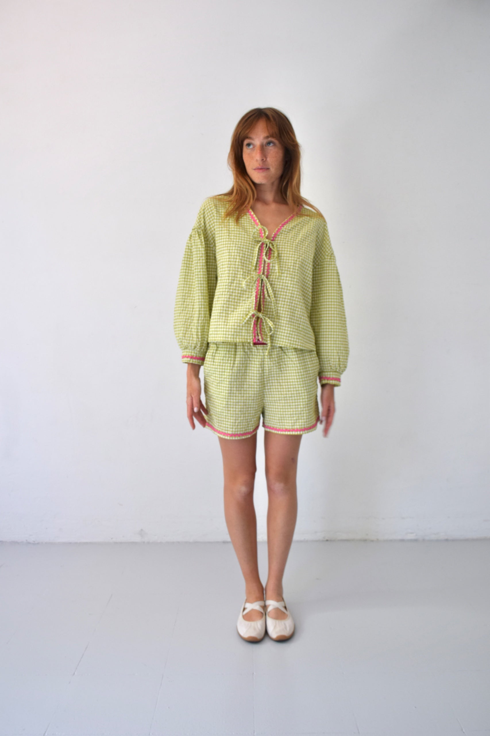 Green Vichy Shorts