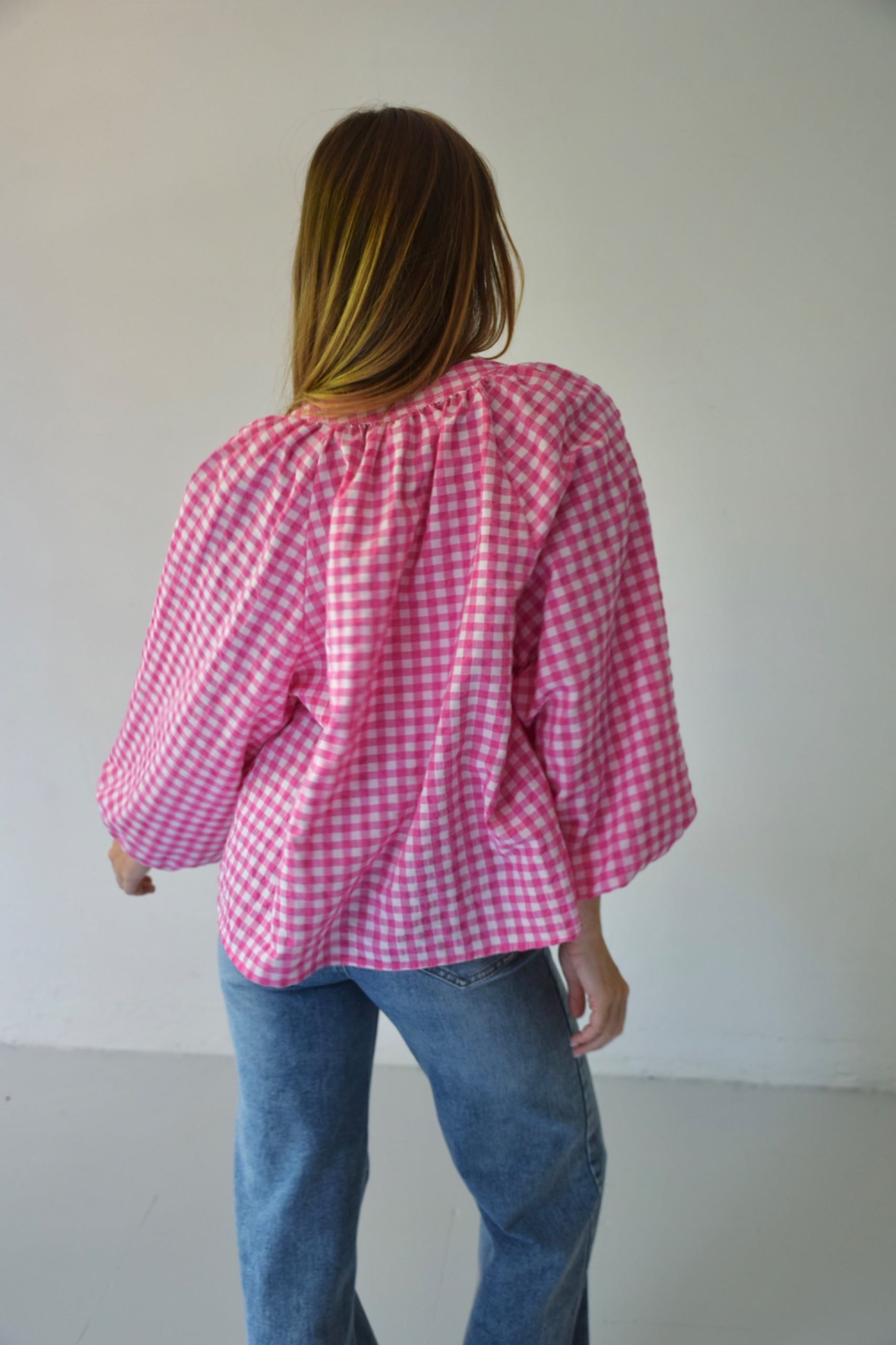 Matilde Vichy Fuchsia Blouse