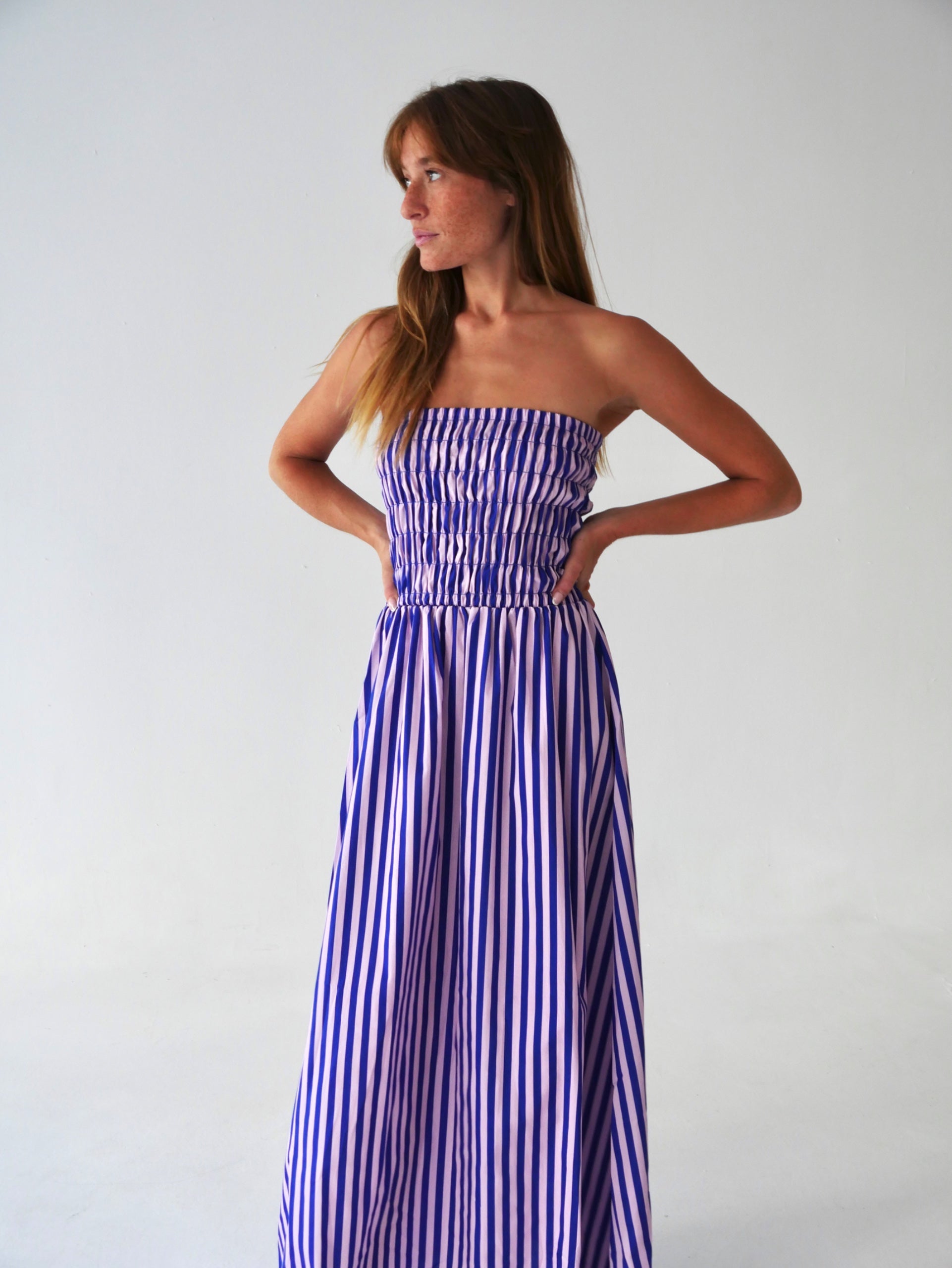 Emily Blue and Pink Striped Dress