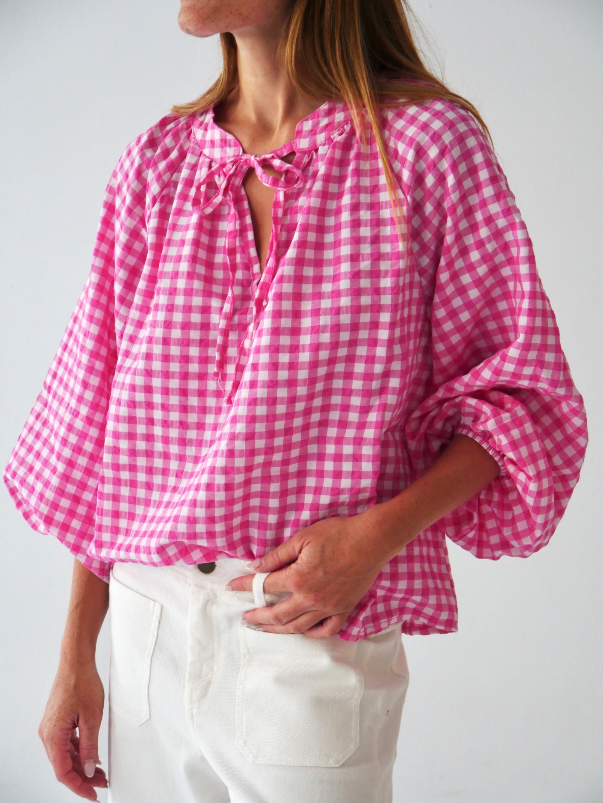 Blusa Matilde Vichy Fucsia