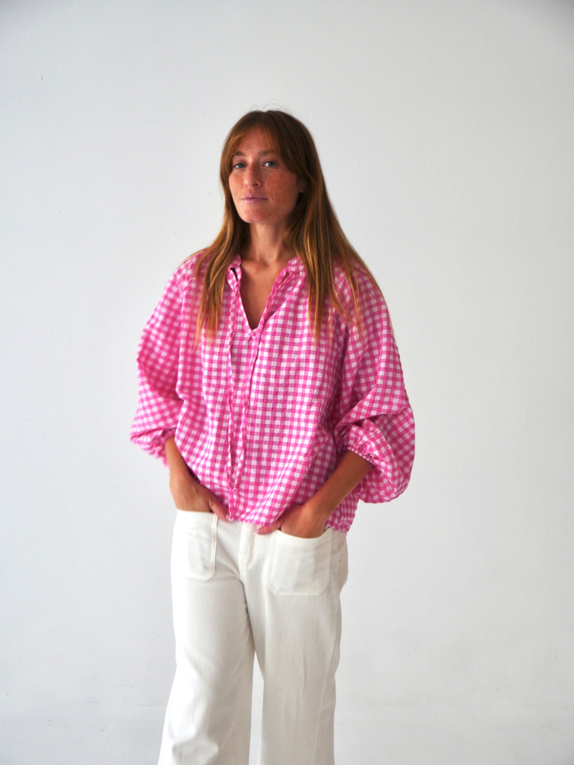 Blusa Matilde Vichy Fucsia