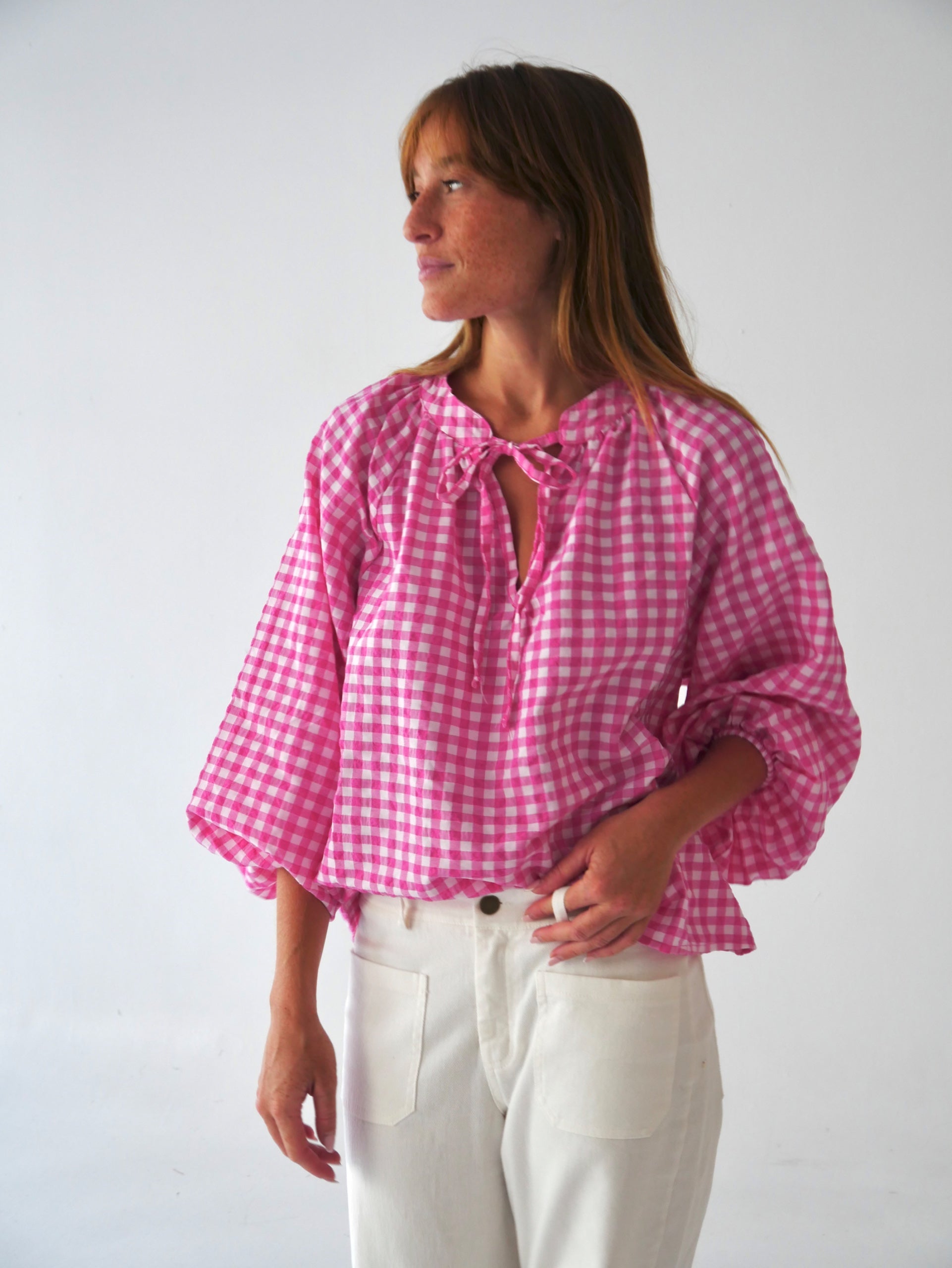Blusa Matilde Vichy Fucsia