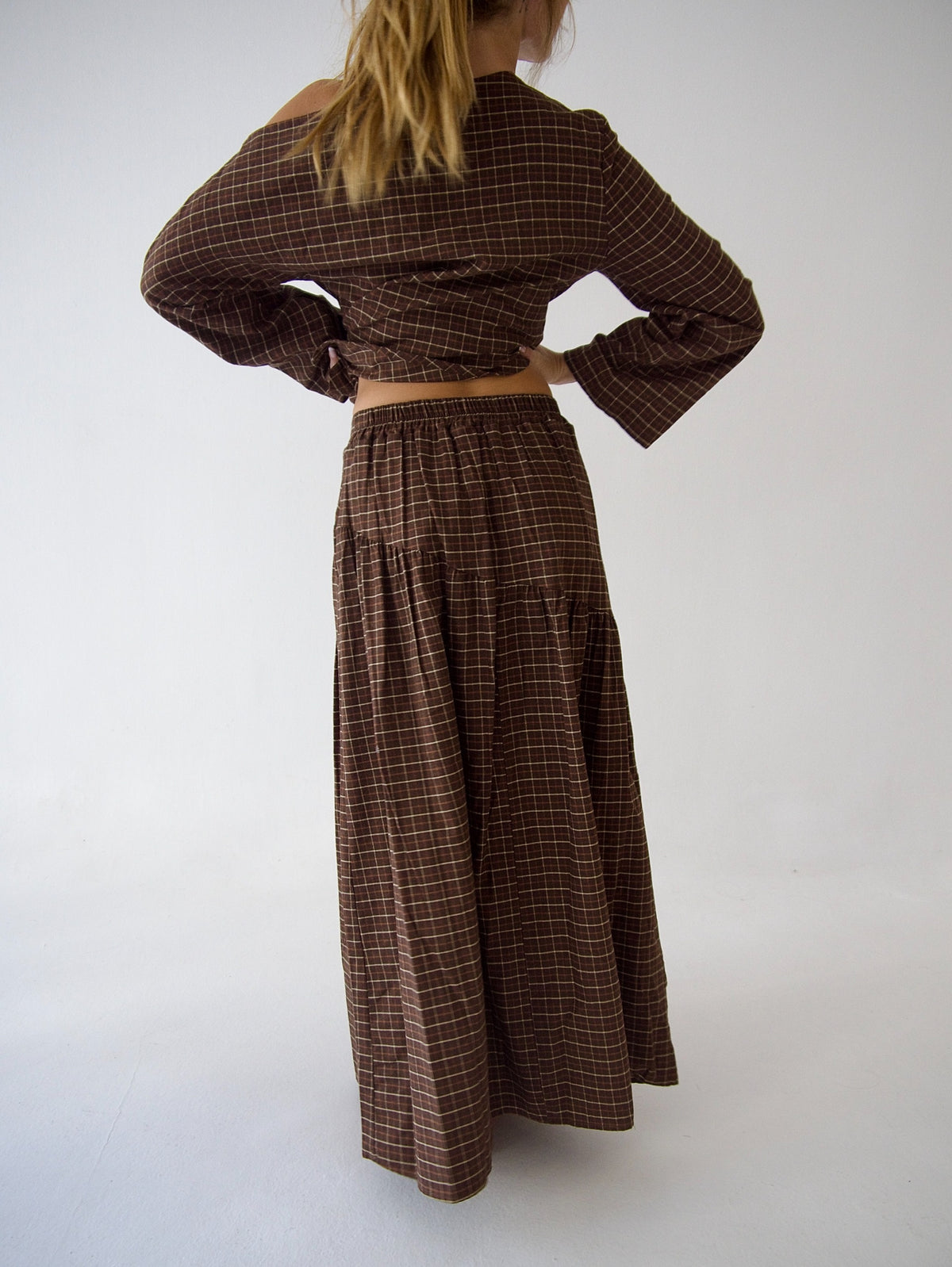 Beth Plaid Brown Skirt