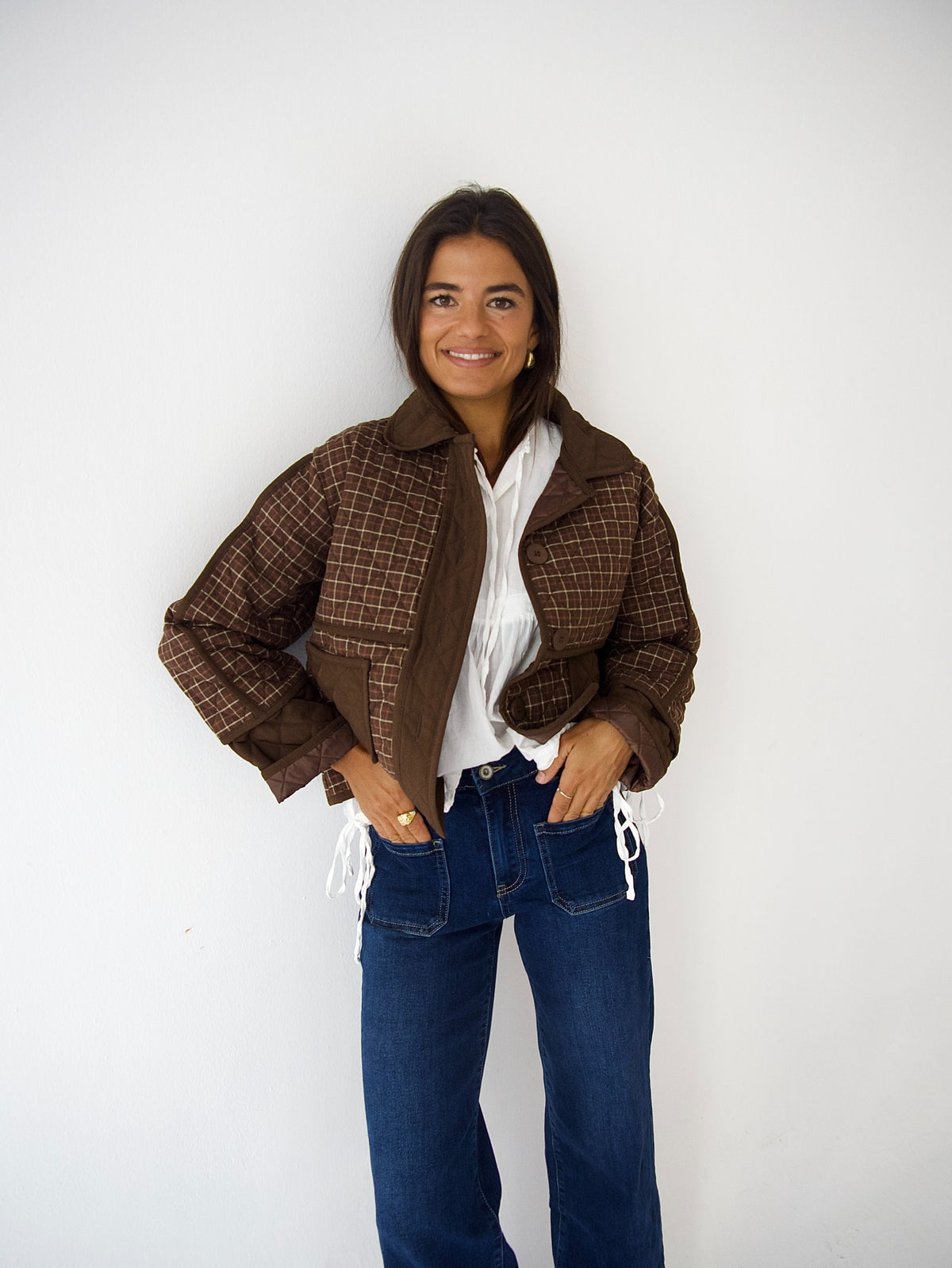 Chaqueta Mili Cuadros Marrón