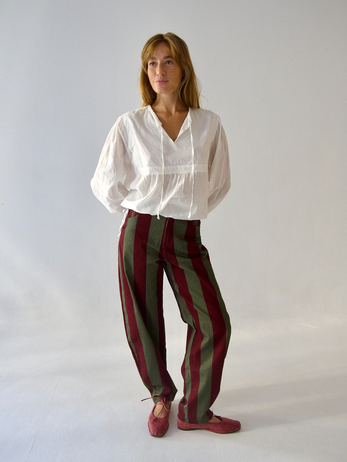 Blusa Violeta Blanca