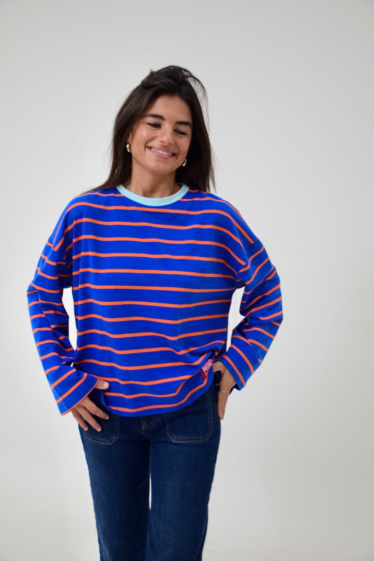 Camiseta Míriam Azul y Naranja