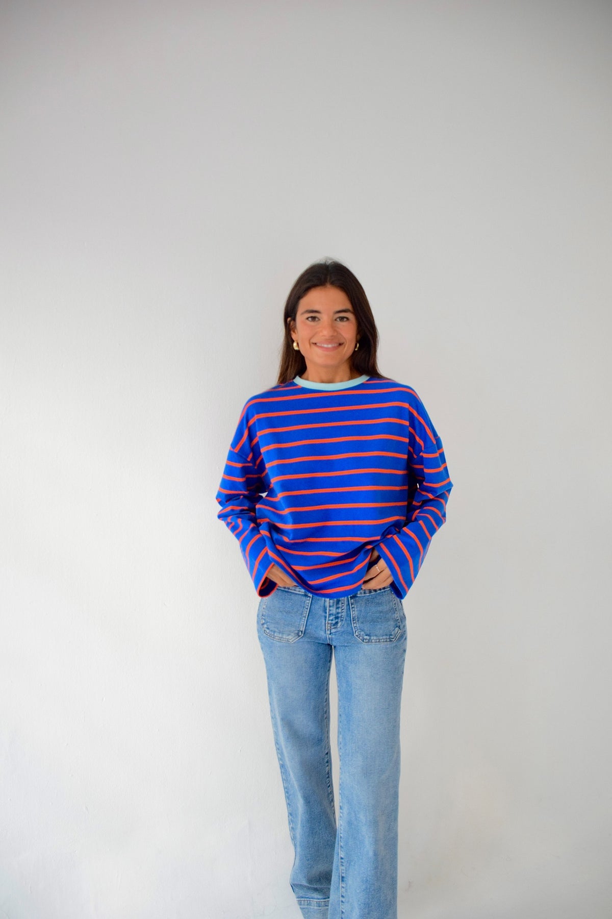 Camiseta Míriam Azul y Naranja