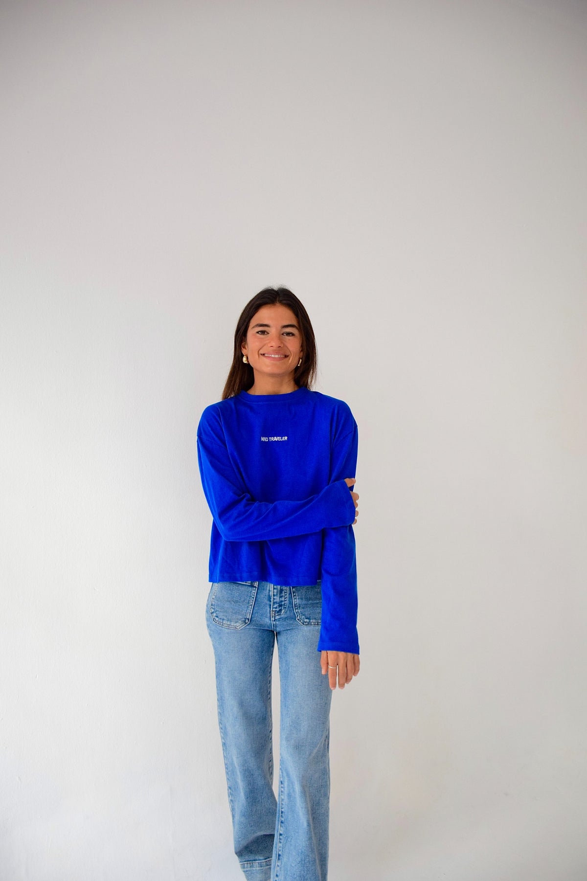 Camiseta Ágata Manga Larga Azul