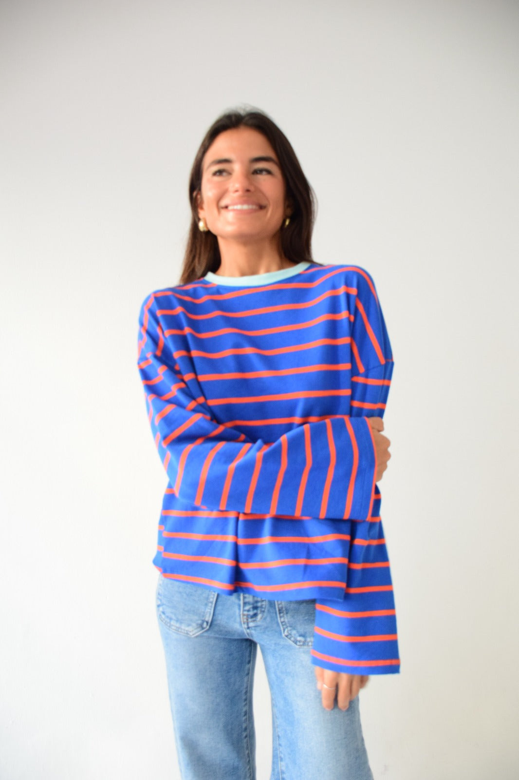 Camiseta Míriam Azul y Naranja
