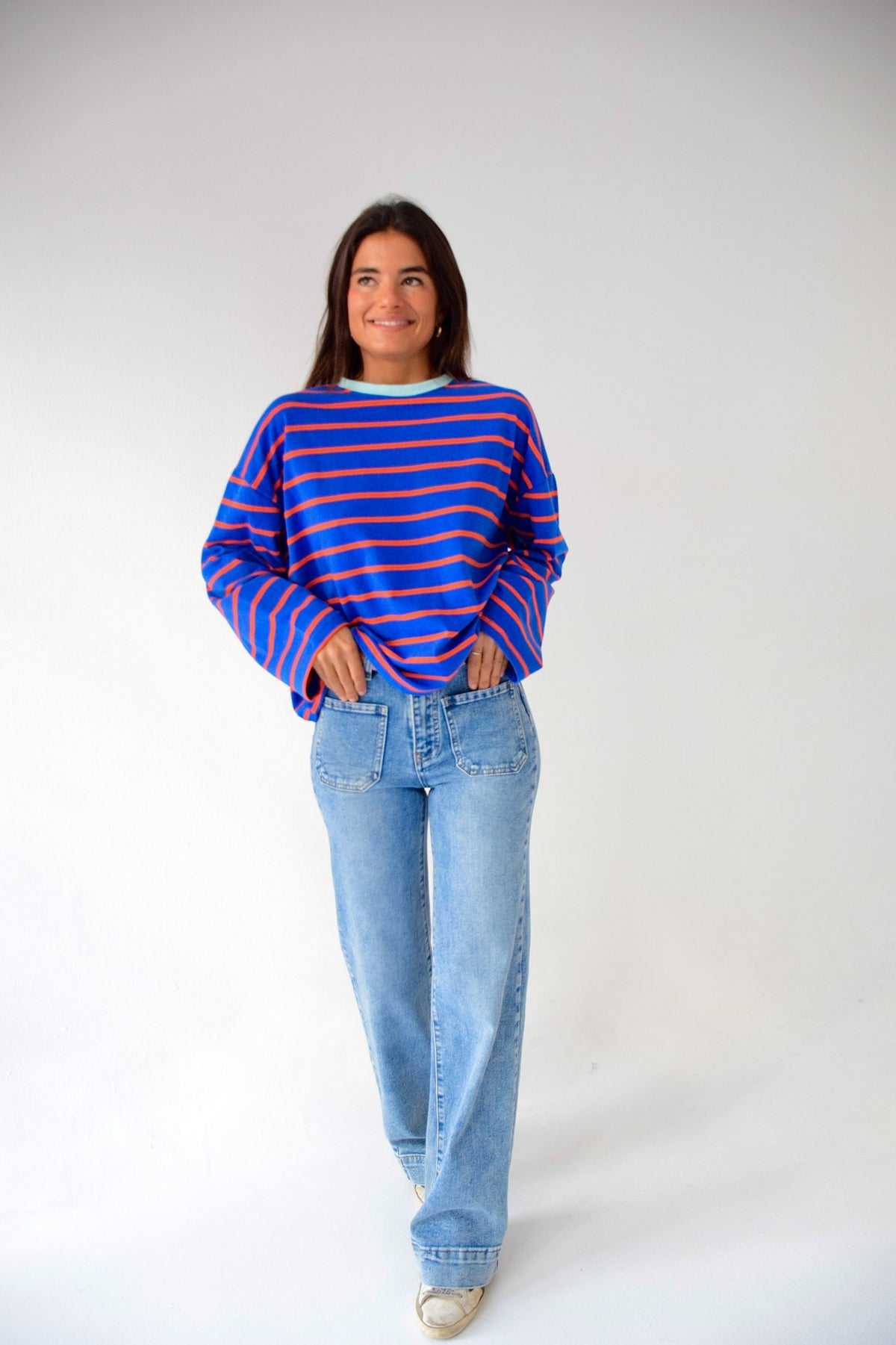 Camiseta Míriam Azul y Naranja