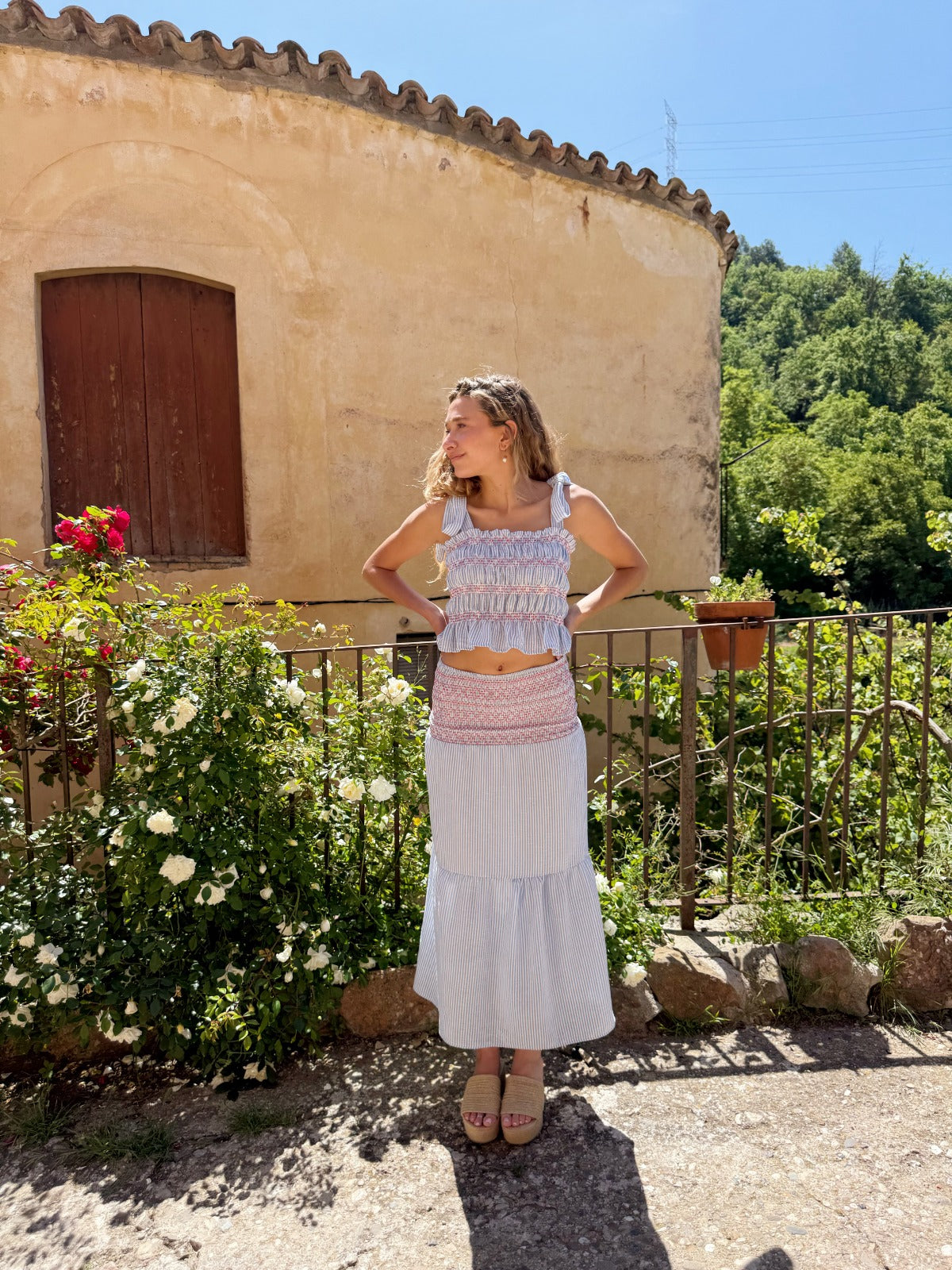 Top Lina Celeste Stripes