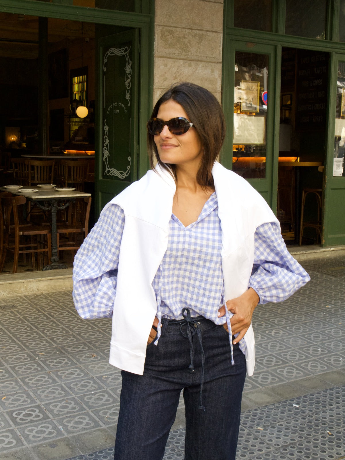 Matilde Vichy Light Blue Blouse
