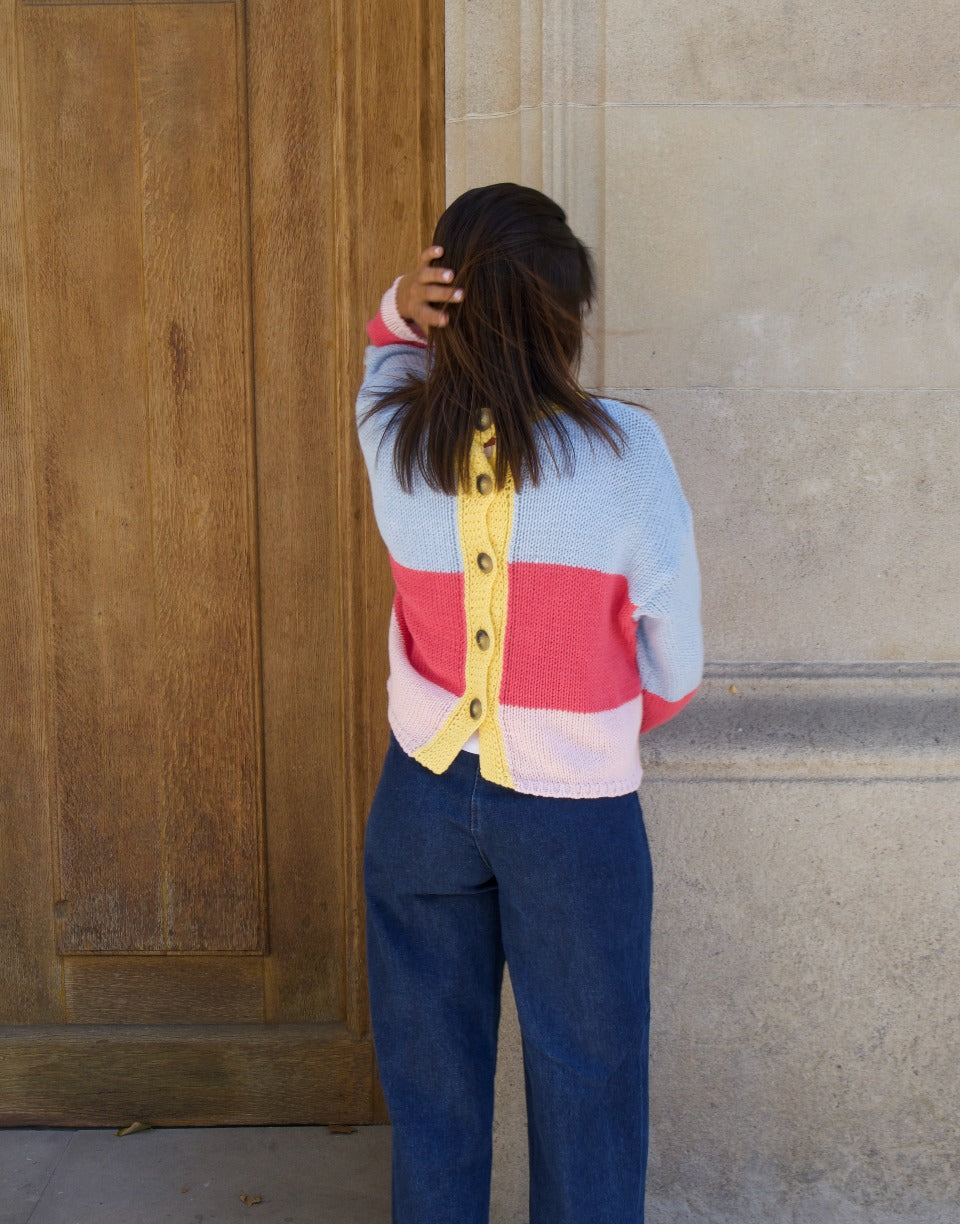 Jana Blue and Pink Sweater