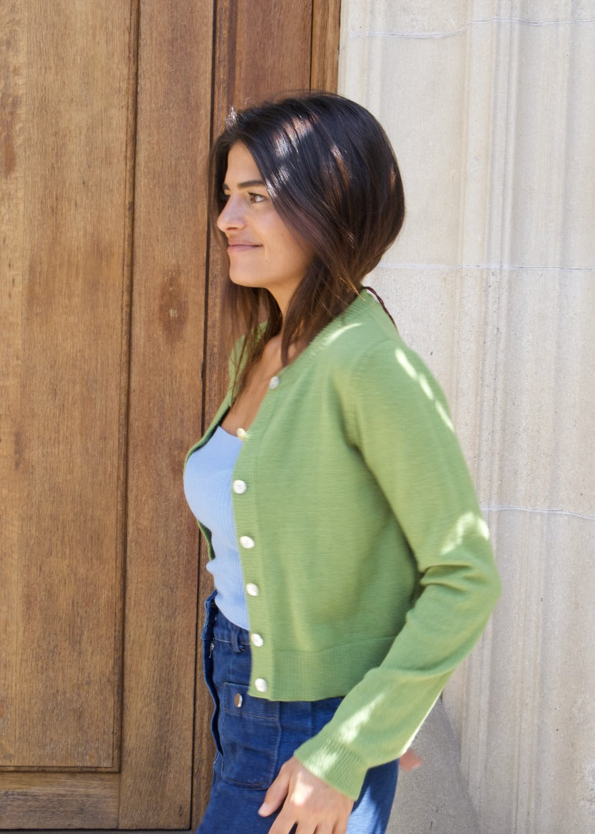 Inés Green Cardigan