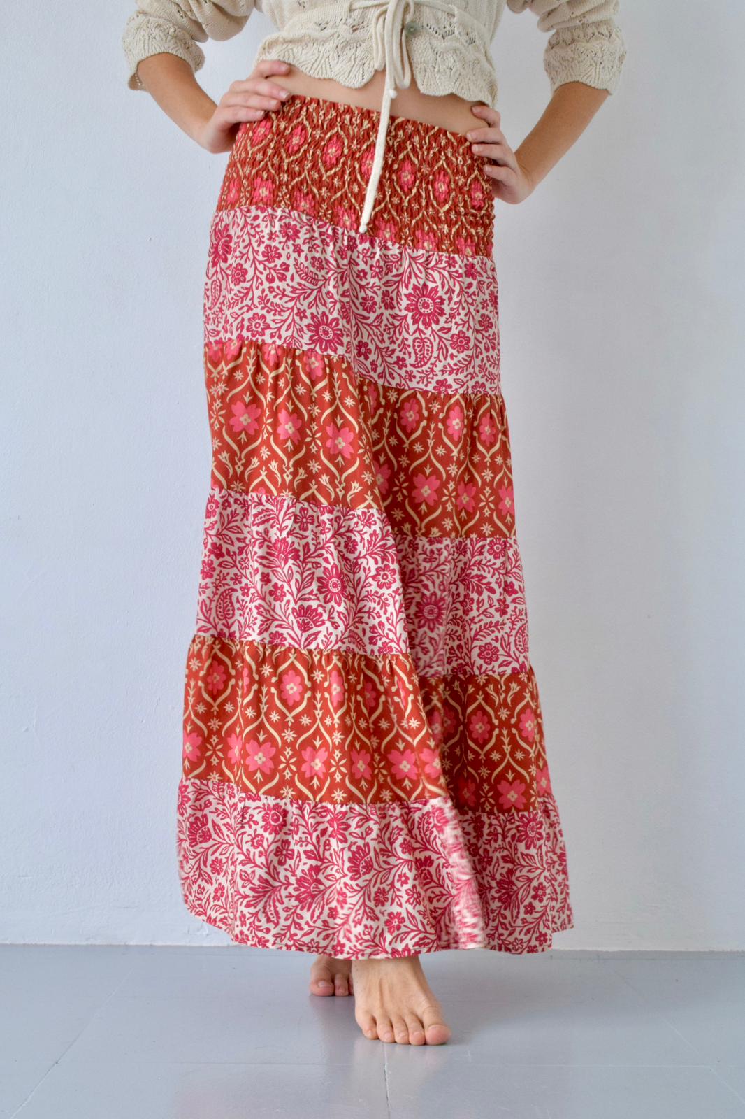Falda Boho Naranja