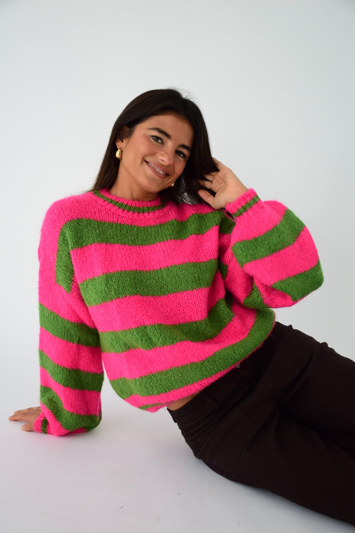 Aura Fuchsia and Green Sweater