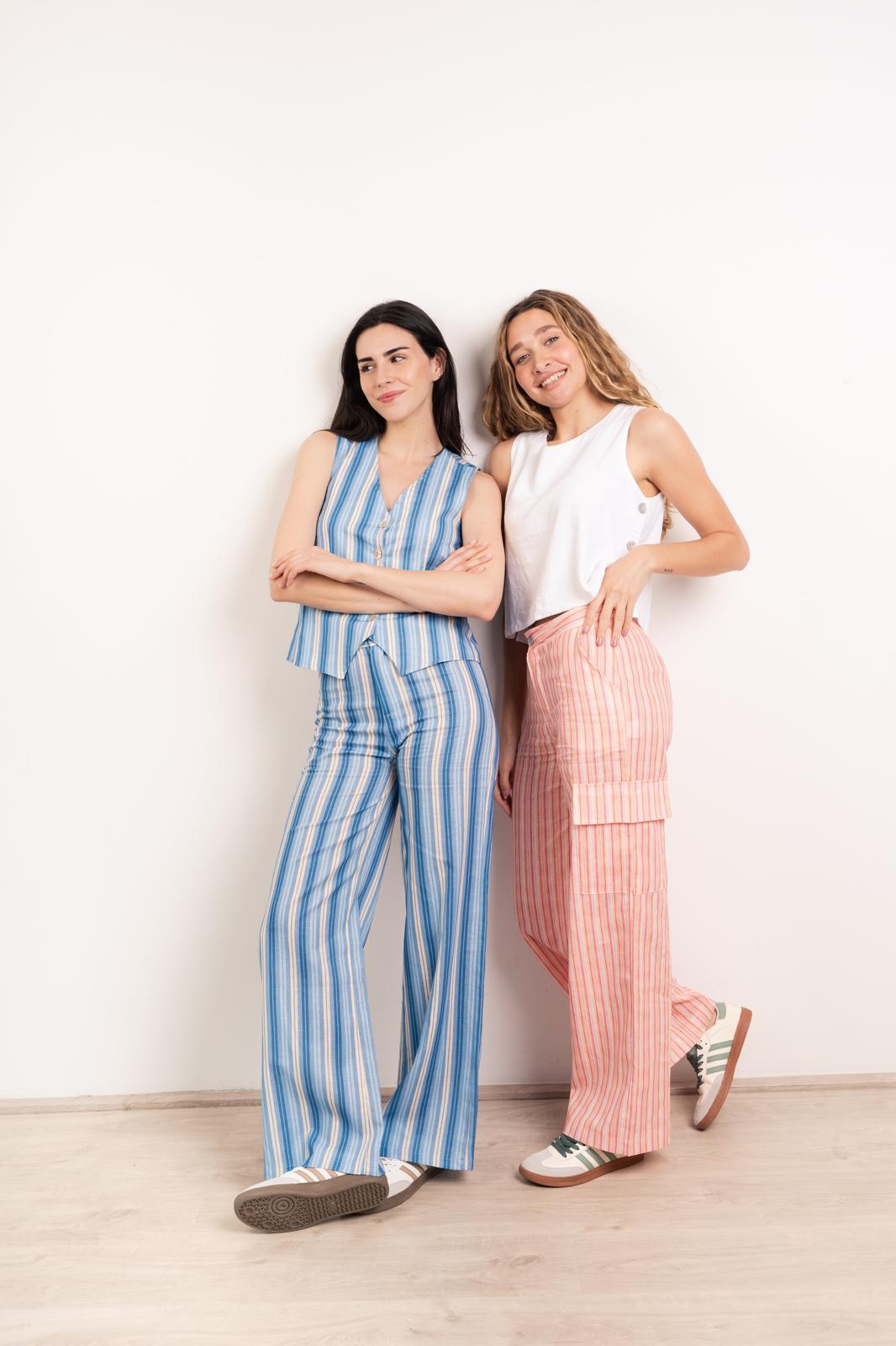 Pantalón Ana Azul Lino