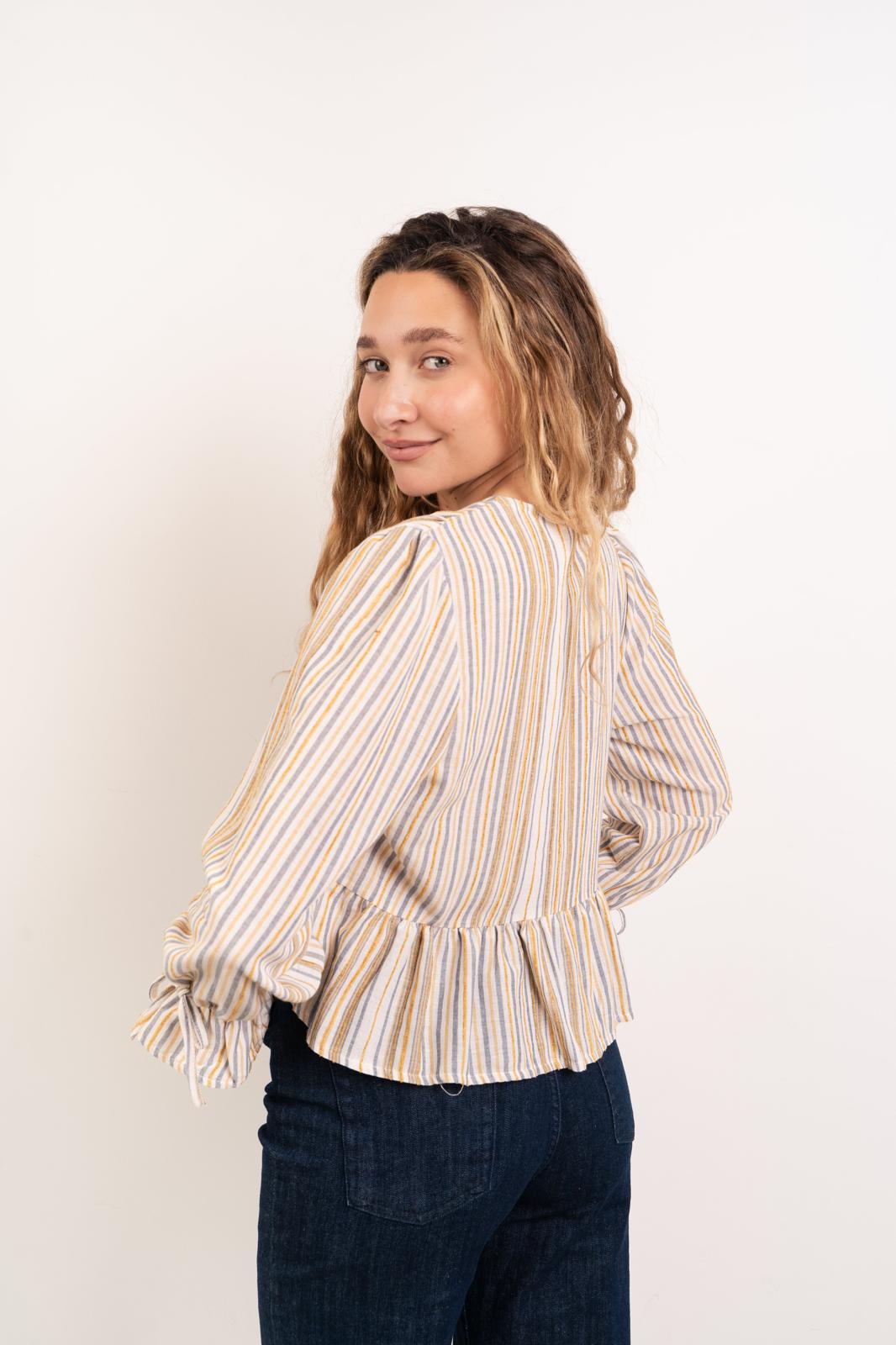 Lucia Yellow Striped Blouse