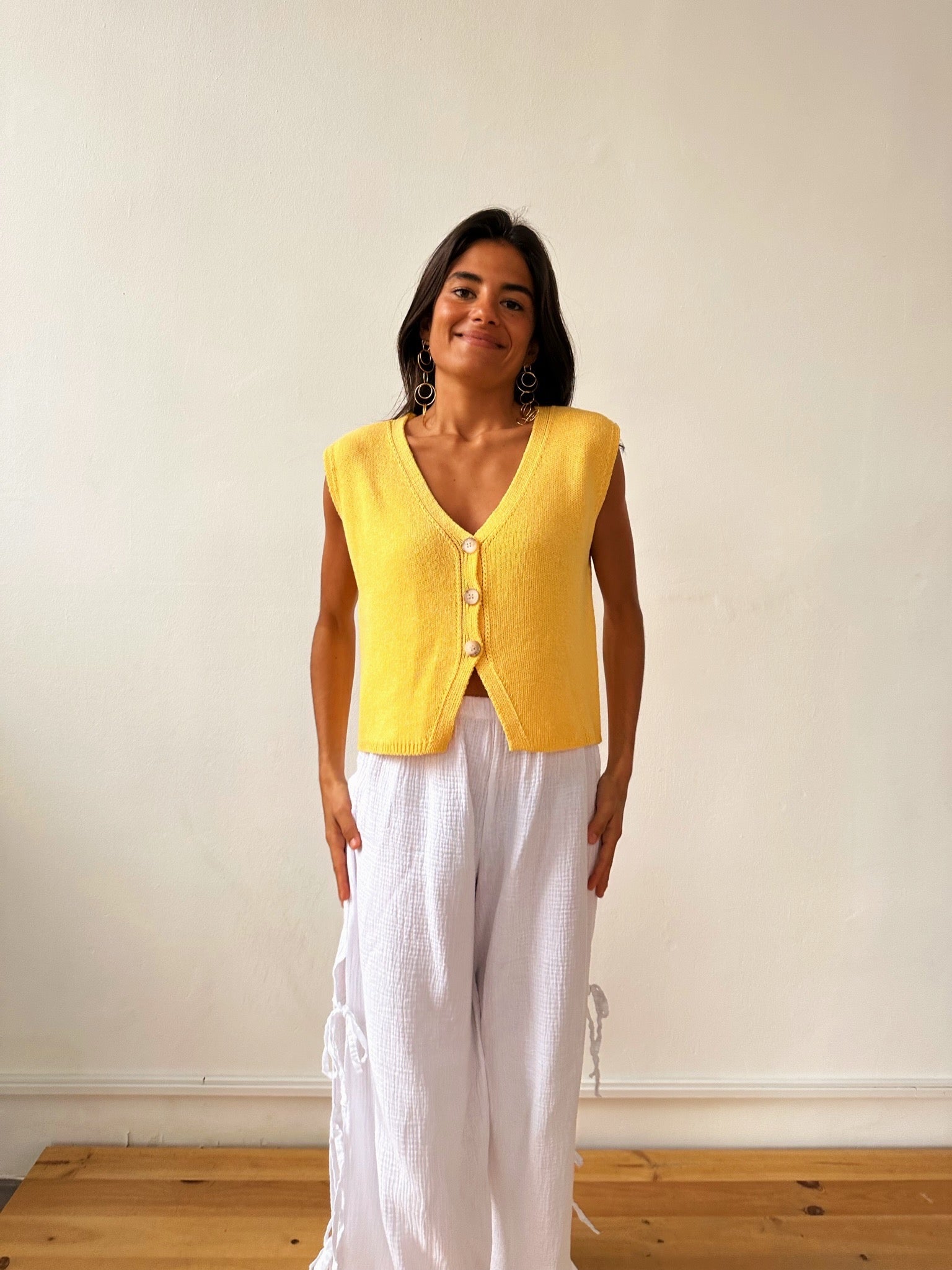 Rous Yellow Cotton Vest