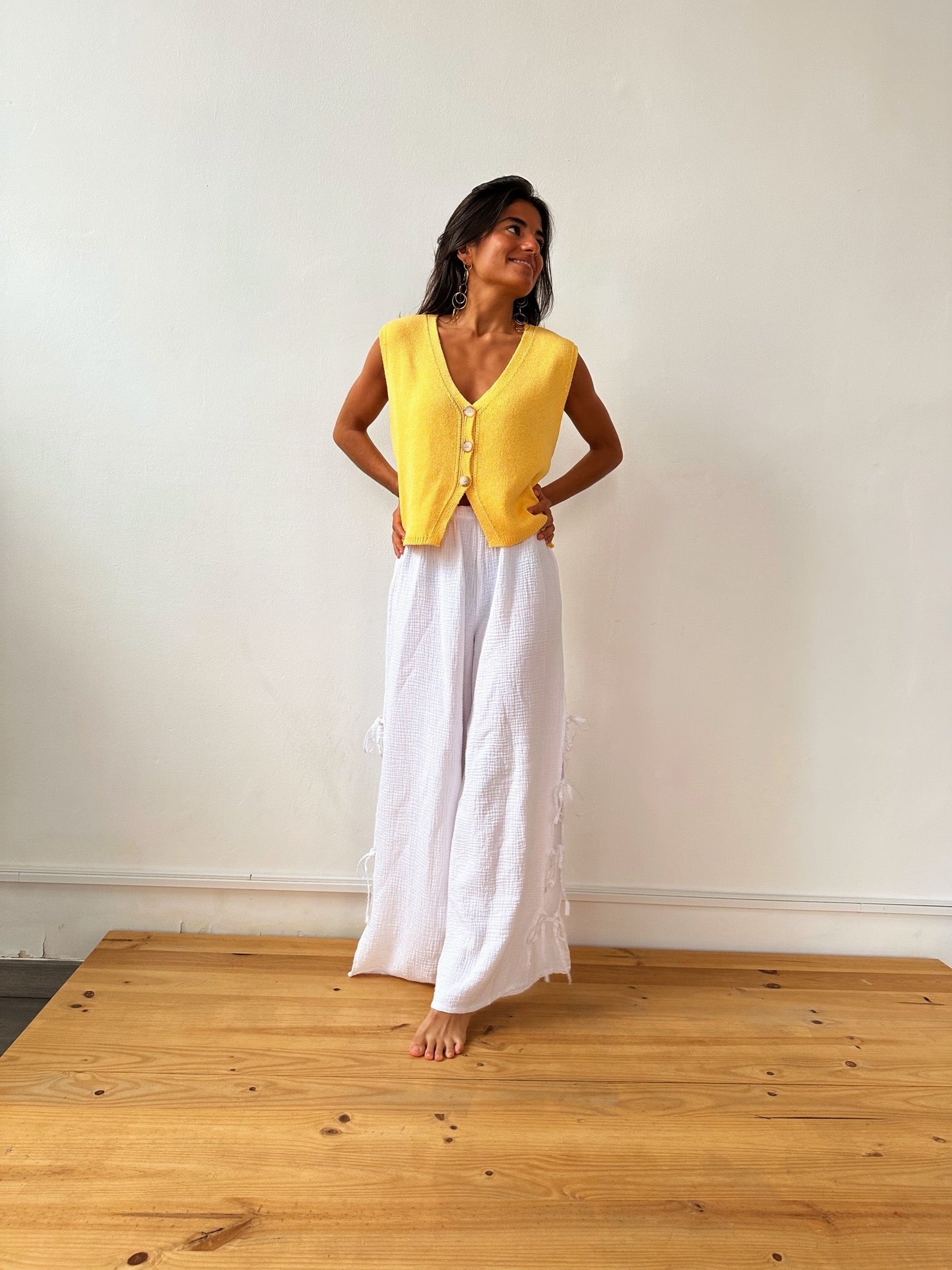 Rous Yellow Cotton Vest