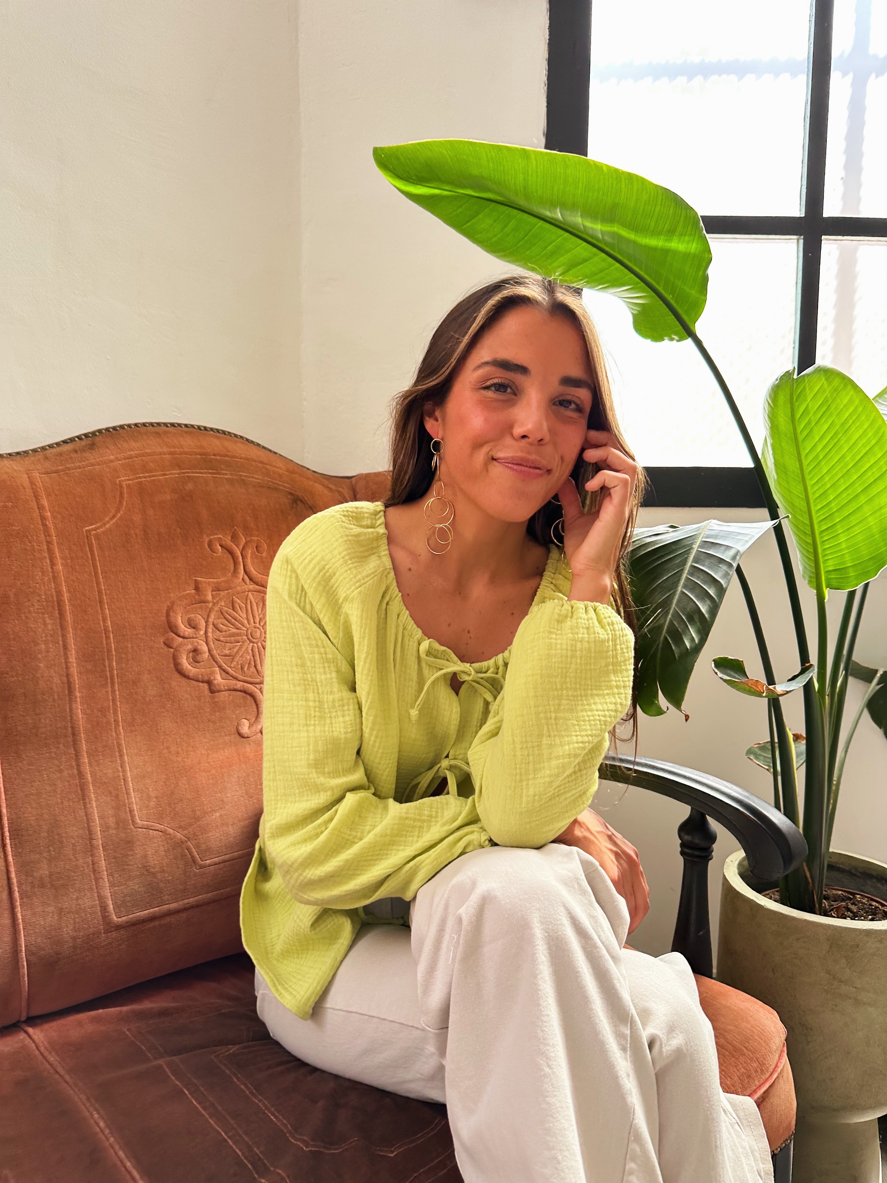 Paula Avocado Blouse