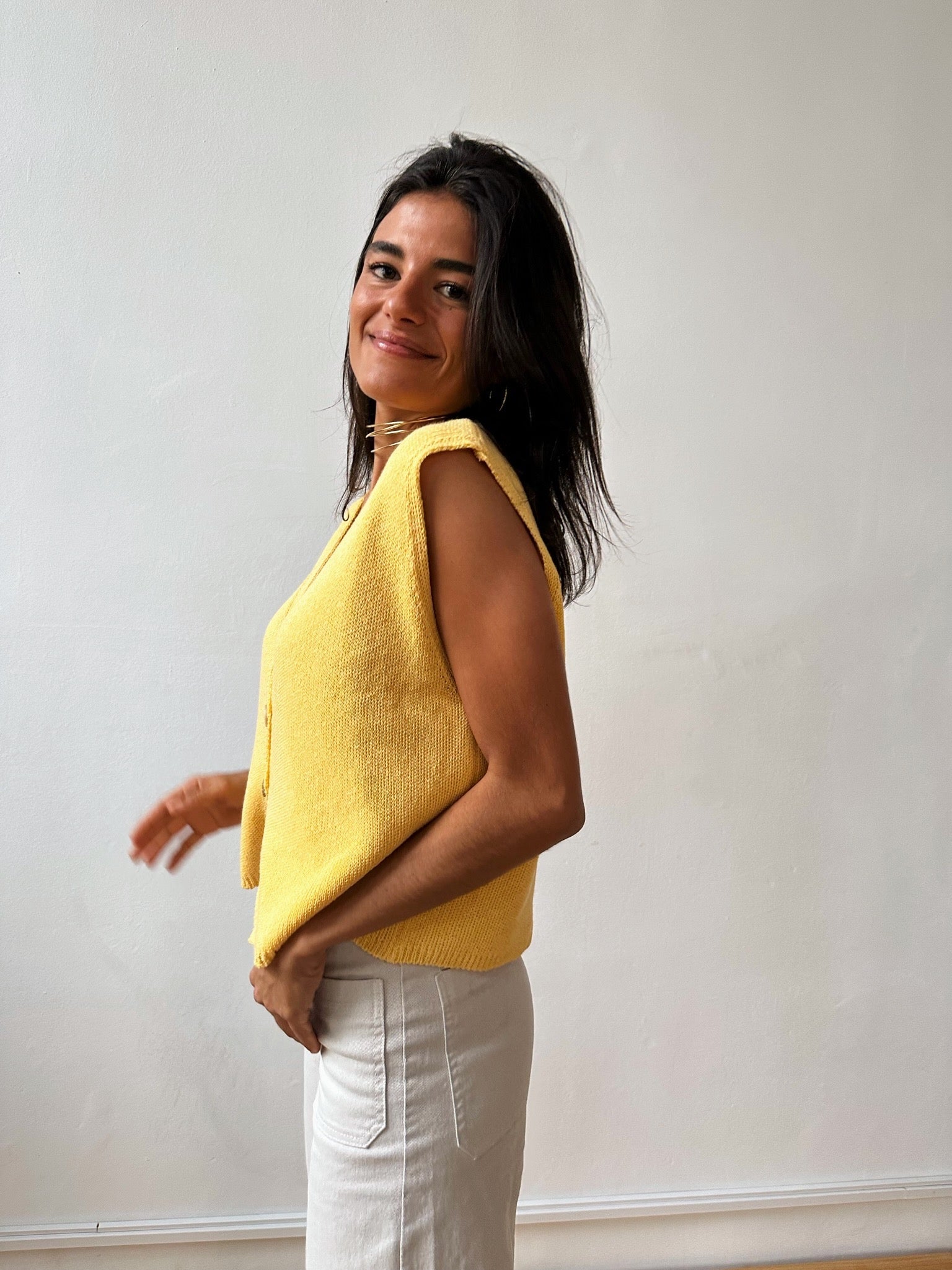 Rous Yellow Cotton Vest