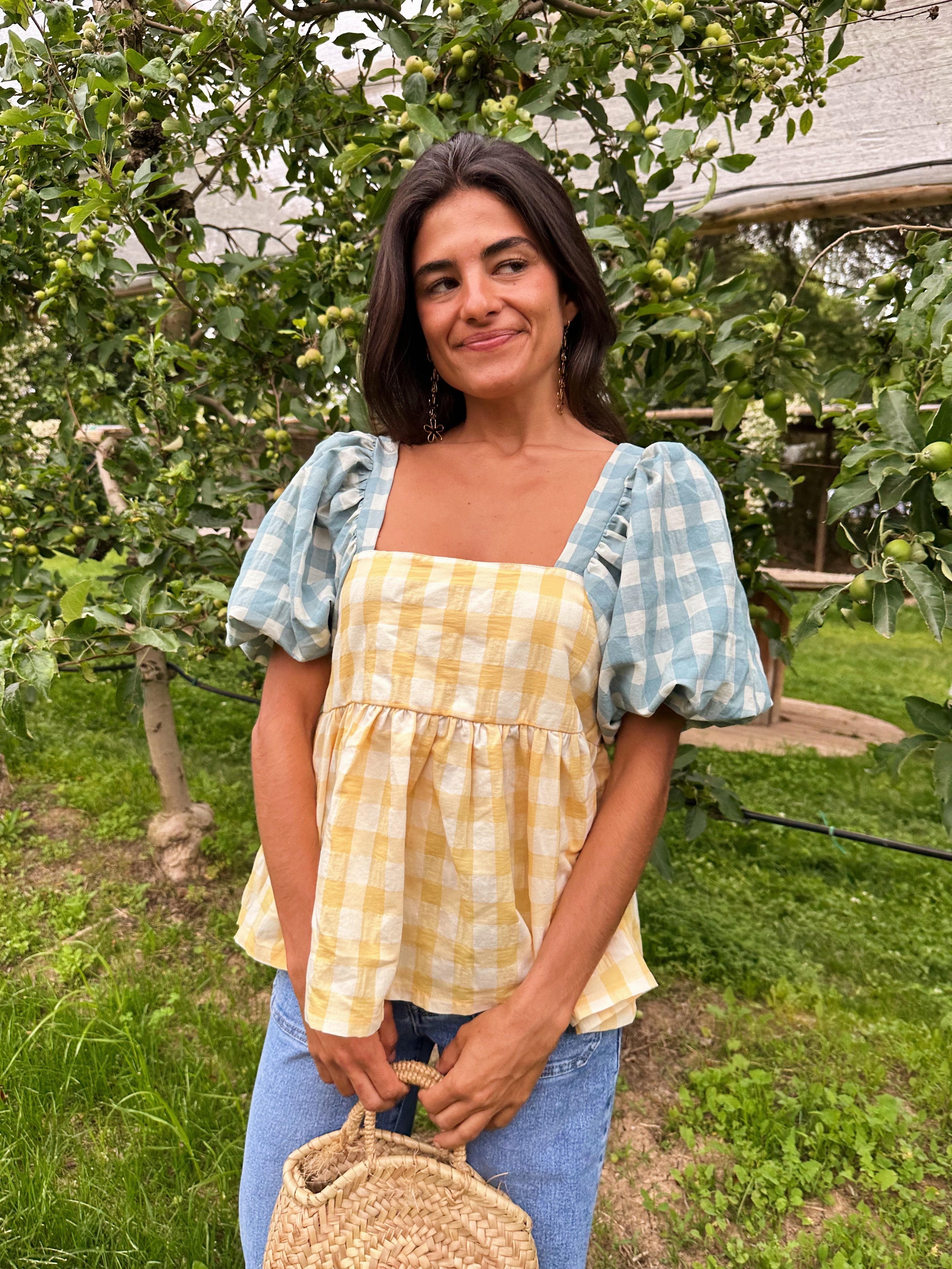 Blusa Maca Azul y Amarillo