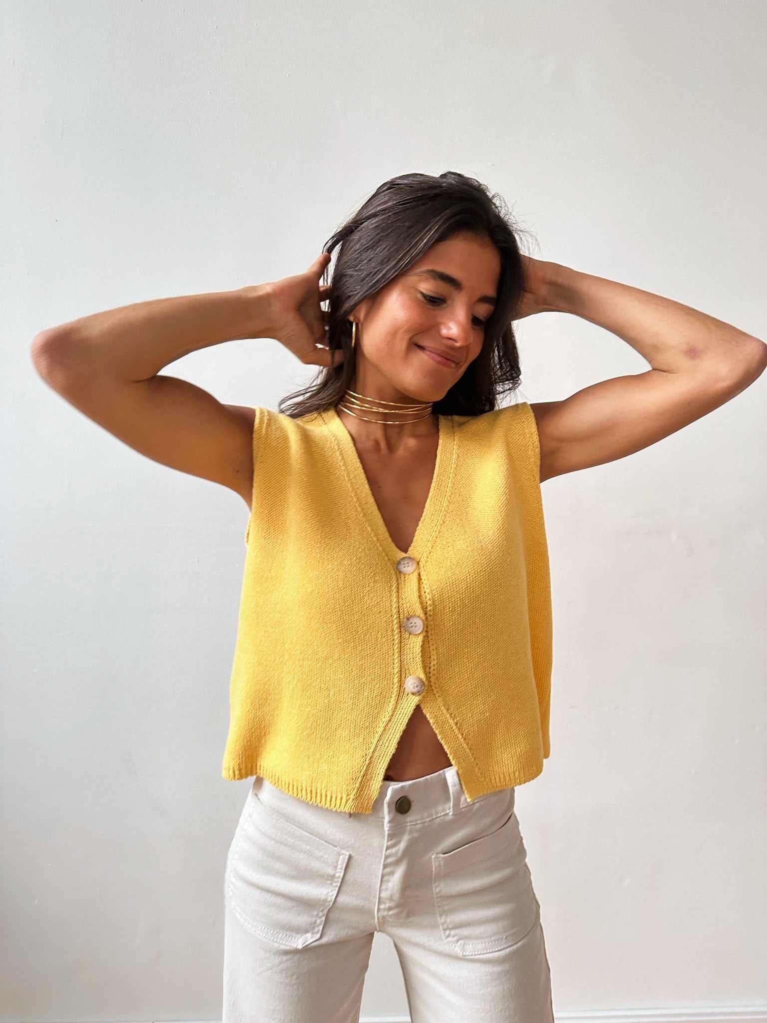 Rous Yellow Cotton Vest