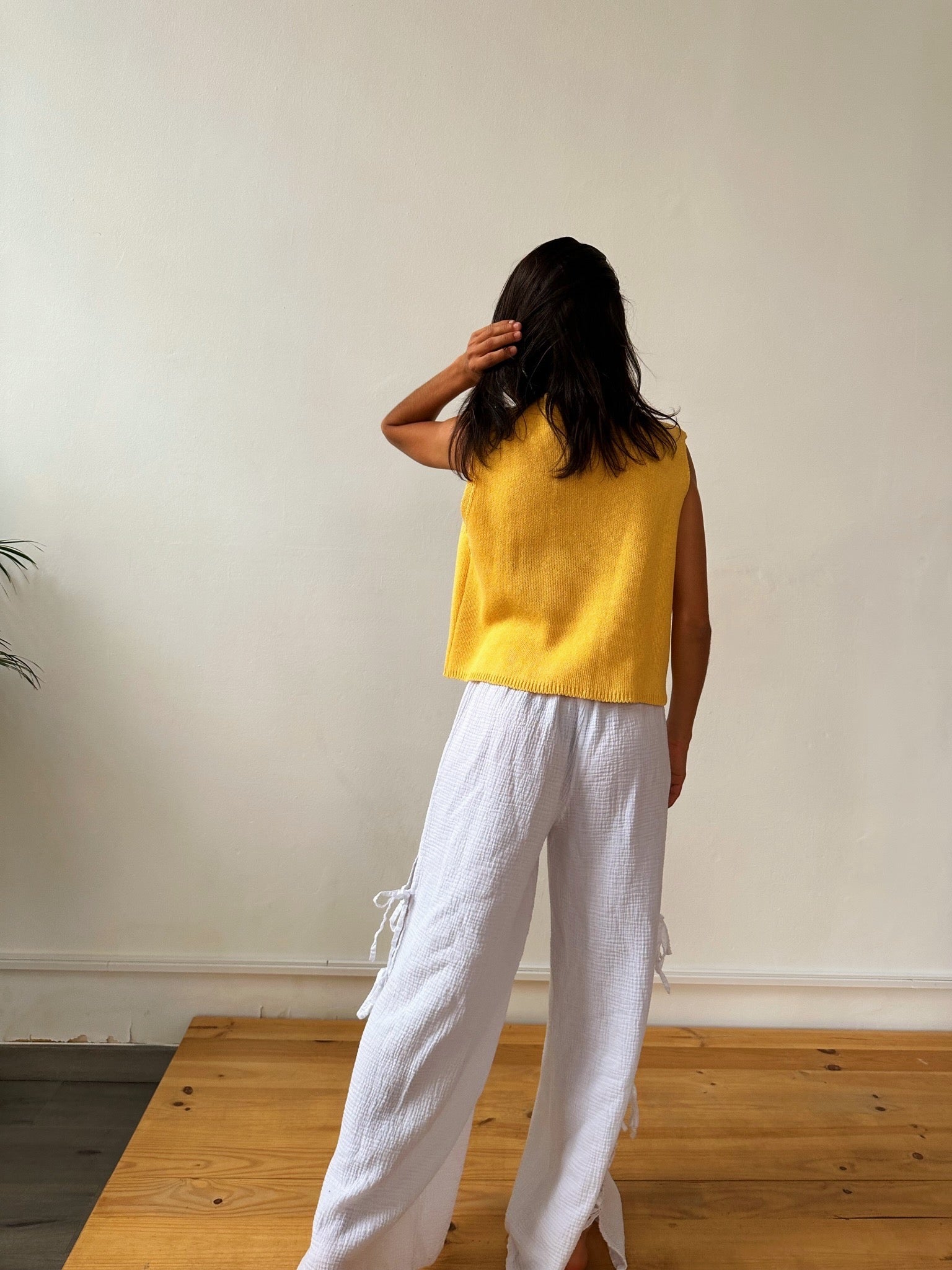 Rous Yellow Cotton Vest
