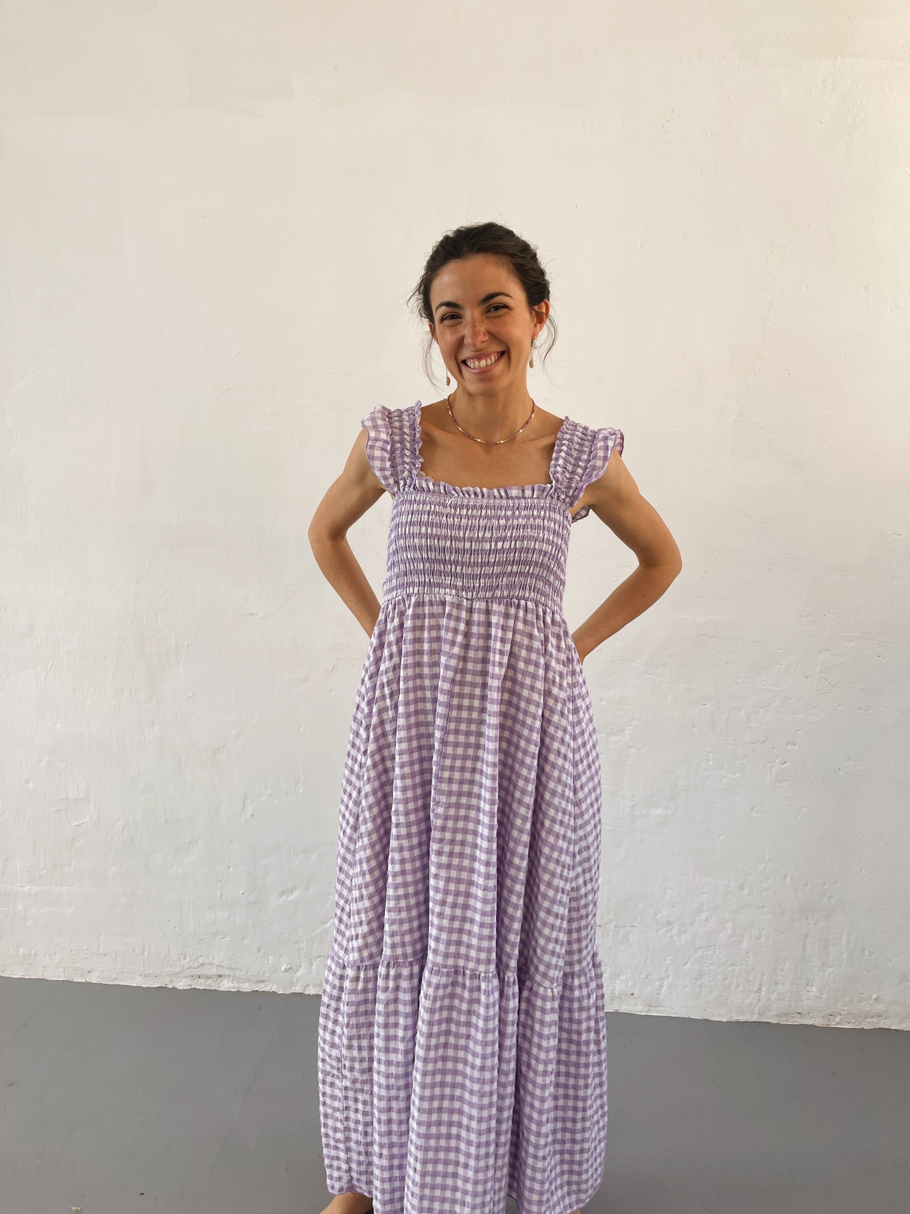 Vestido Amaia Vichy Lavanda