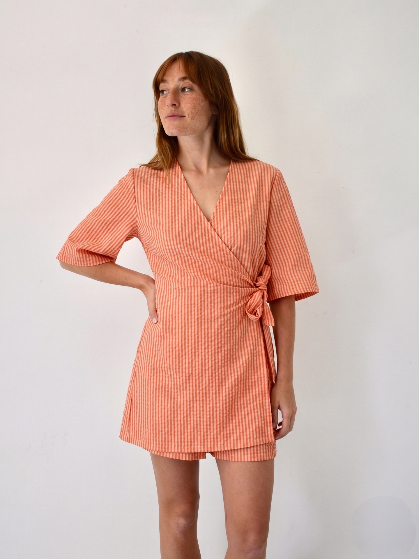 Orange Striped Jumpsuit